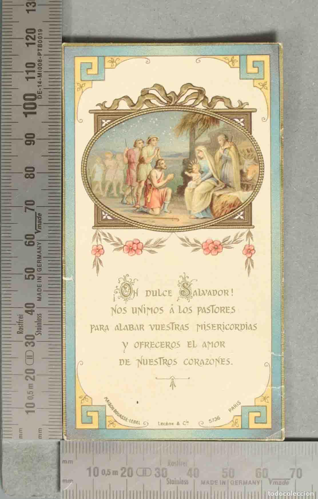 Postais: ESTAMPA. Adoracion de los pastores - Maison Bouasse-Lebel. RECUERDO COMUNION 1939 MADRID