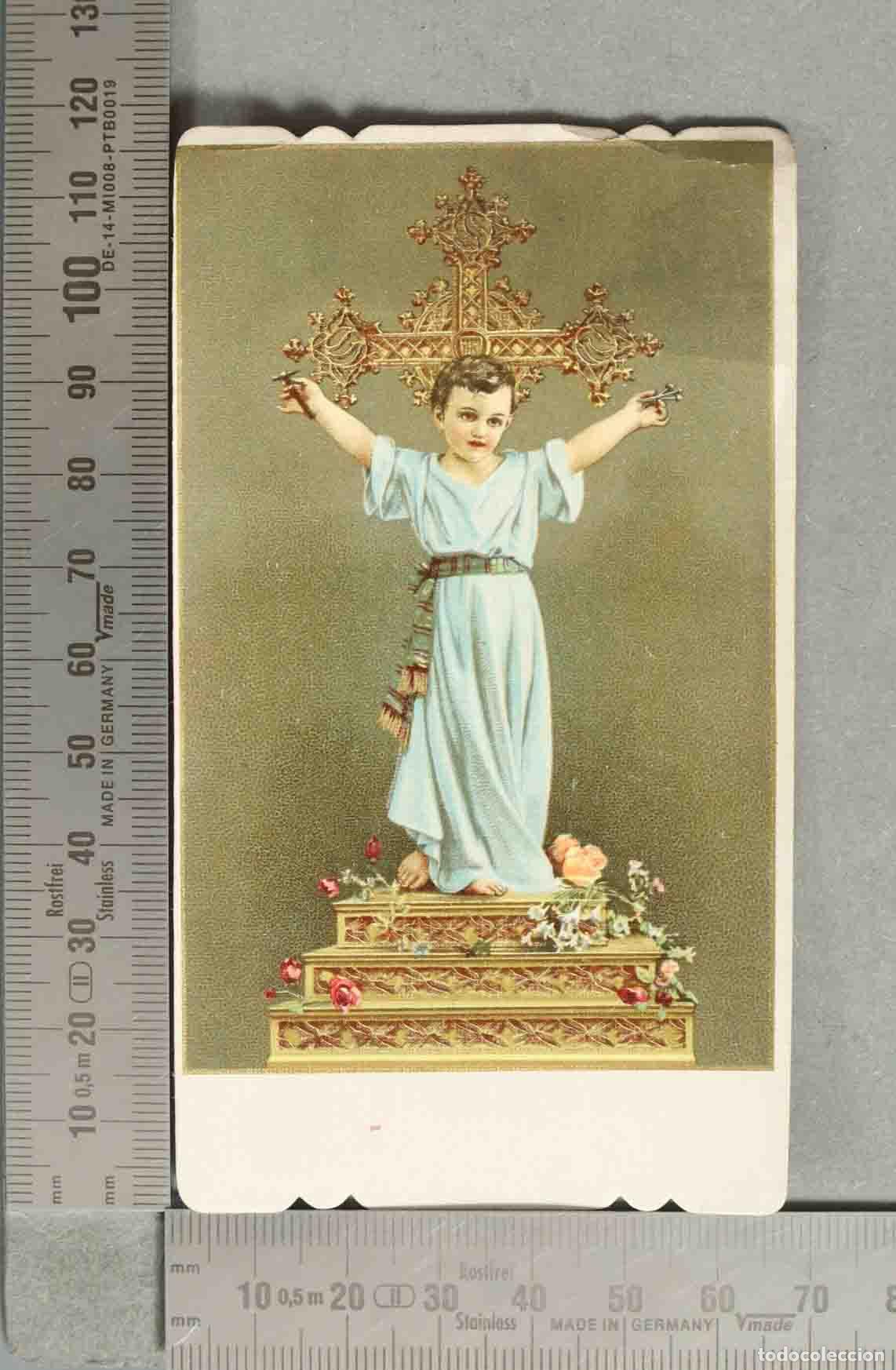 Postales: ESTAMPA. Ni&ntilde;o Jes&uacute;s brazos en cruz - Recordatorio