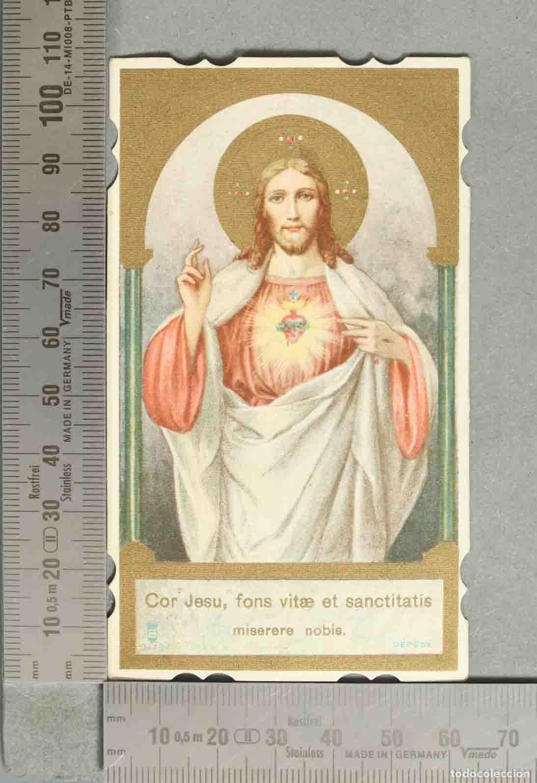 Postales: ESTAMPA. Cor Jesu, fons vitae et sanctitatis - Made in Germany. PRIMERA COMUNION 1939 MADRID