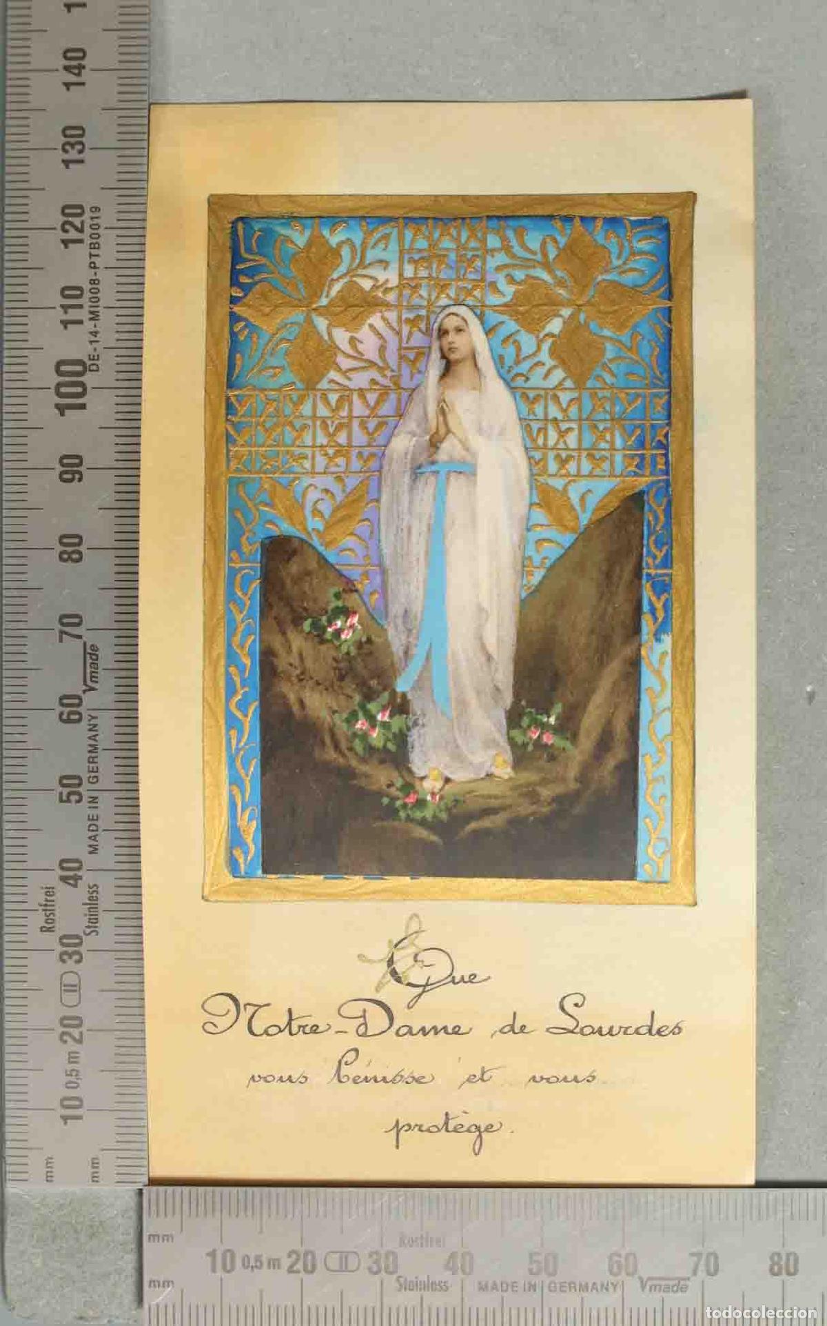 Postales: ESTAMPA. Que Notre-Dame de Lourdes vous b&eacute;nisse et vous prot&egrave;ge