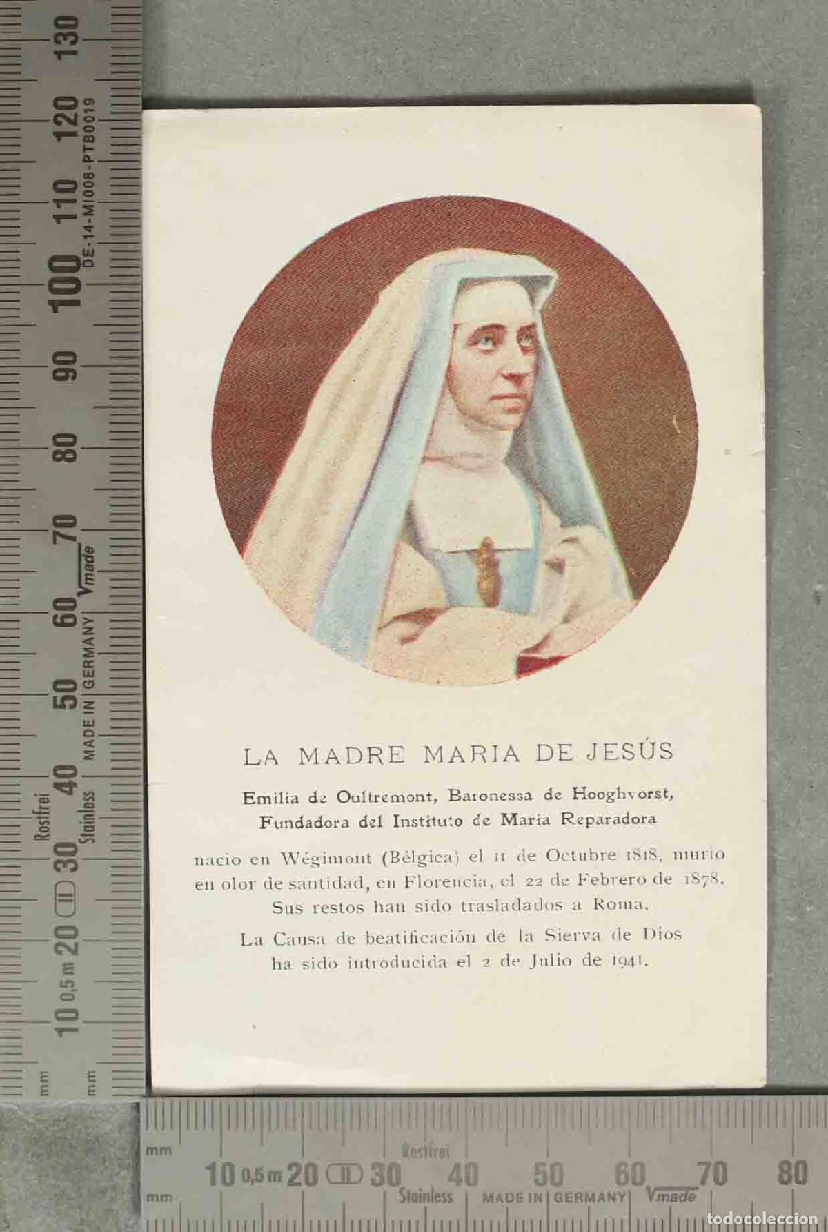 Postcards: ESTAMPA. LA MADRE MARIA DE JESUS. EMILIA DE OUITREMONT