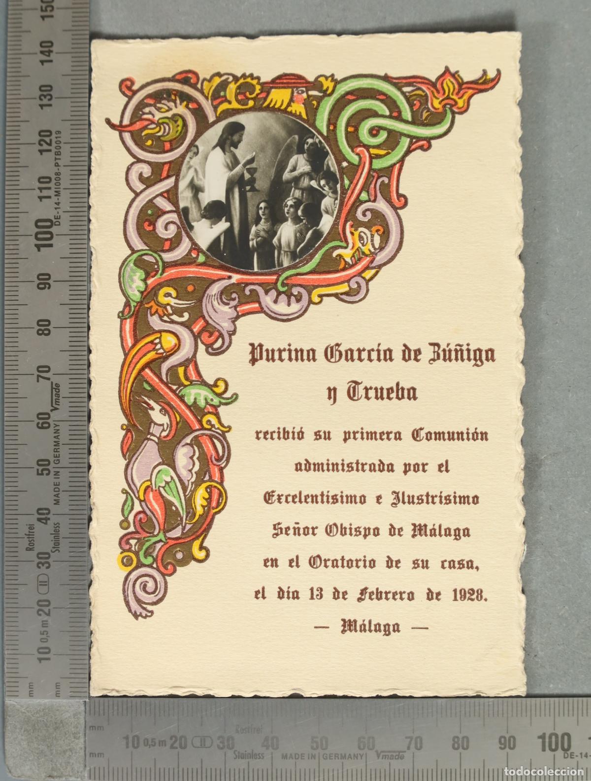 Cartes Postales: ESTAMPA. - Primera Comuni&oacute;n - M&aacute;laga COMUNION 19128