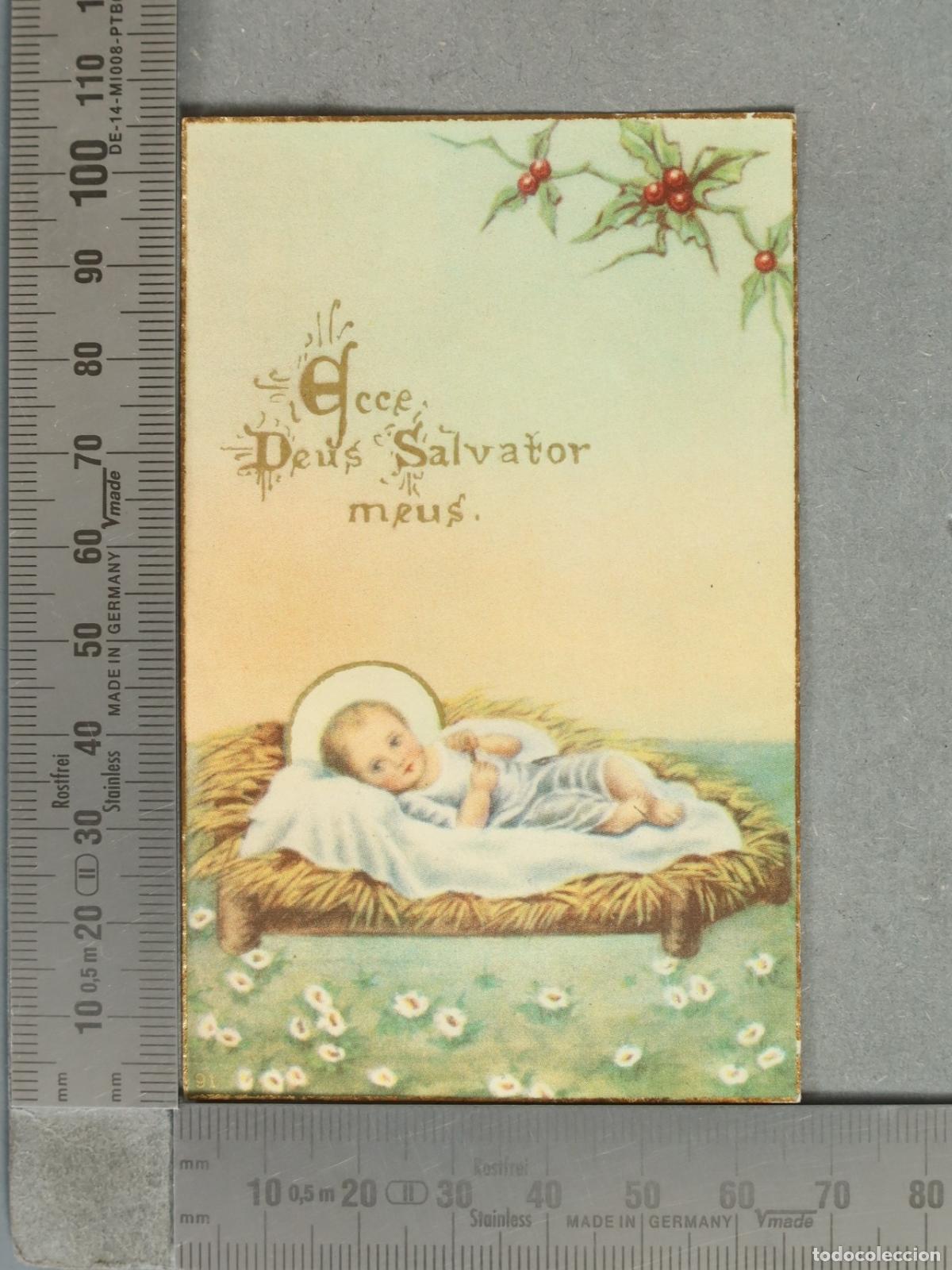 Cartes Postales: ESTAMPA. Ecce Deus Salvator Meus - Ni&ntilde;o Jes&uacute;s en el pesebre