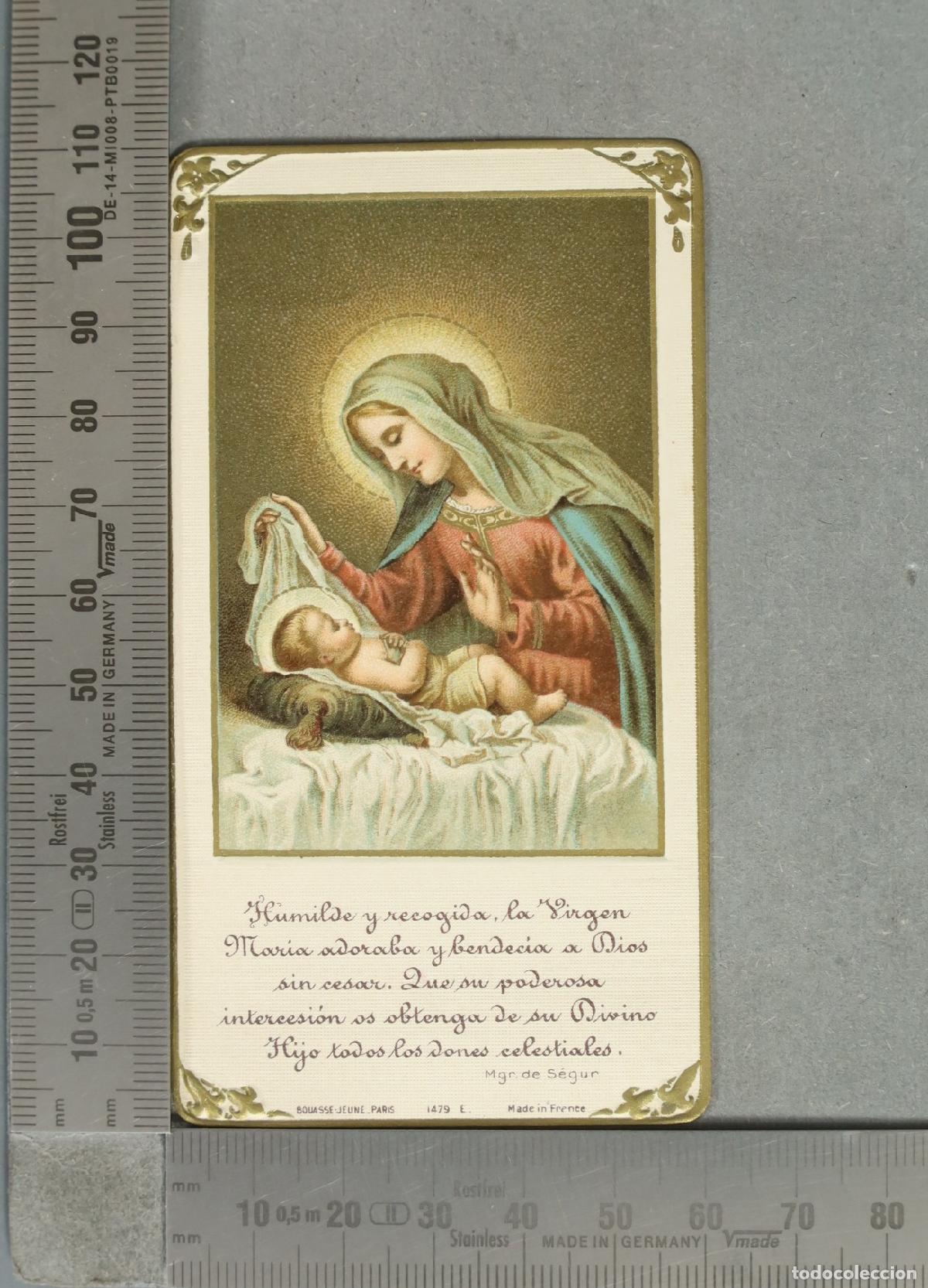 Postales: ESTAMPA. Virgen con el Ni&ntilde;o Jes&uacute;s - Bouasse-Jeune Paris - Monse&ntilde;or de S&eacute;gur