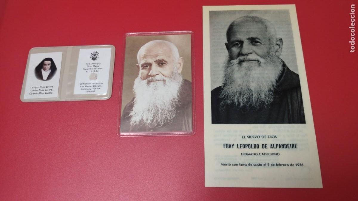 Postales: RELIQUIA.-MADRE MARAVILLAS DE JESUS.-FRAY LEOPOLDO DE ALPANDEIRE.-LOTE DE 3 ESTAMPAS RELIGIOSAS.