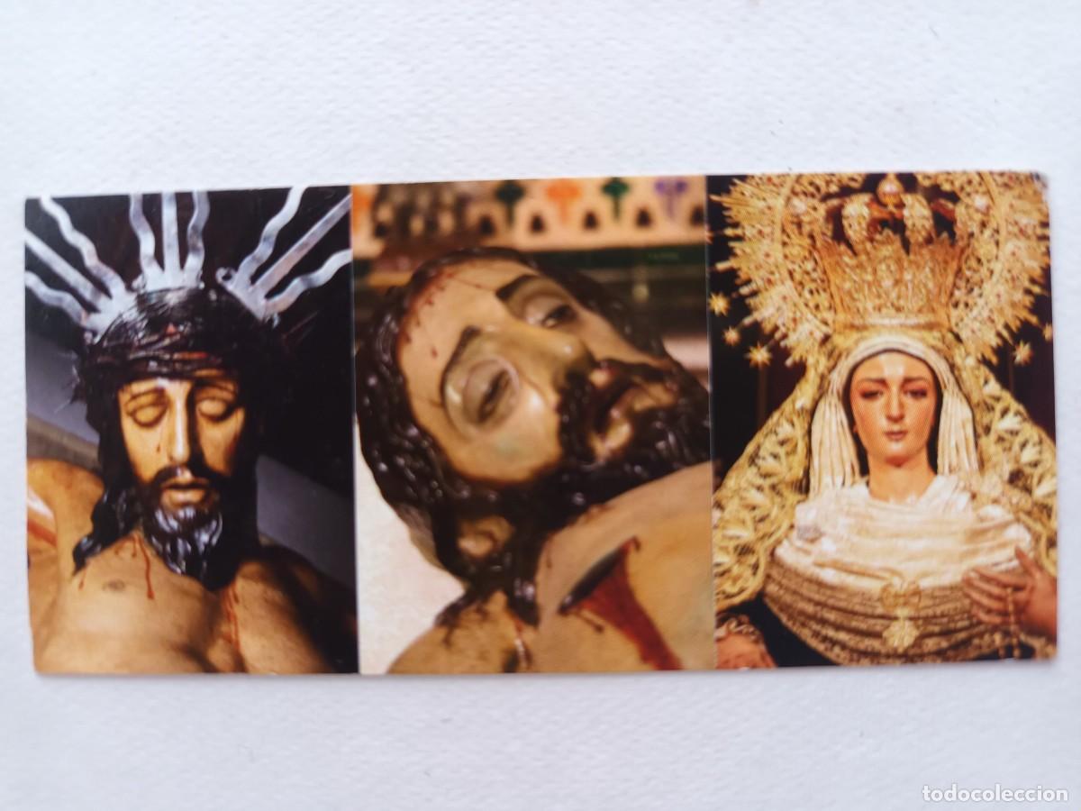 Postales: ESTAMPA MARIA STMA. DE LAS ANGUSTIAS CORONADA. STMO. CRISTO DEL SANTO ENTIERRO Y DEL DESCENDIMIENTO