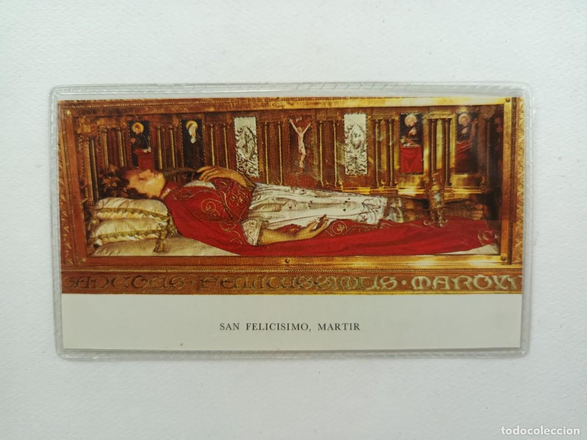 Postales: ESTAMPA PLASTIFICADA SAN FELICISIMO, MARTIR (1973) - ORACION (REVERSO)
