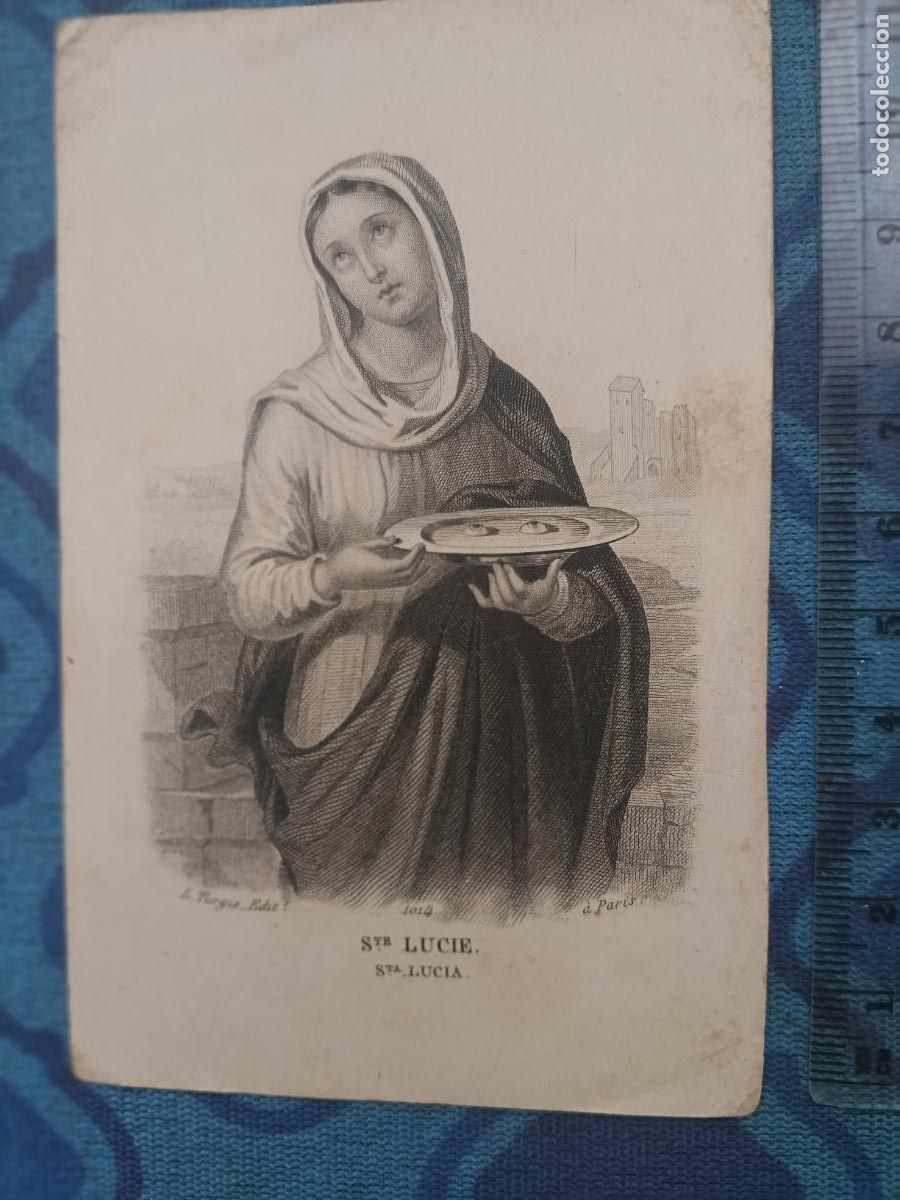 Postales: Santa Luc&iacute;a. Estampa antigua. Grabado. Siglo XIX