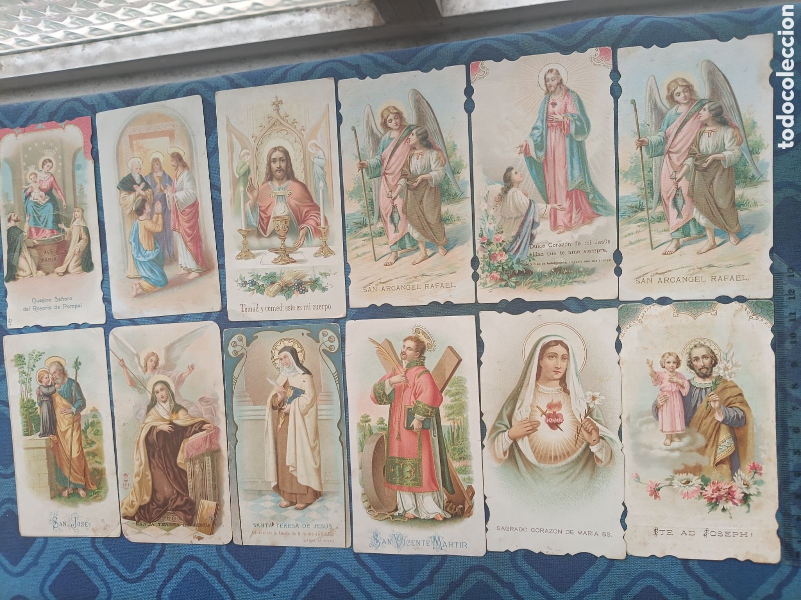 Postales: 12 estampas litogr&aacute;ficas antiguas. Formato grande