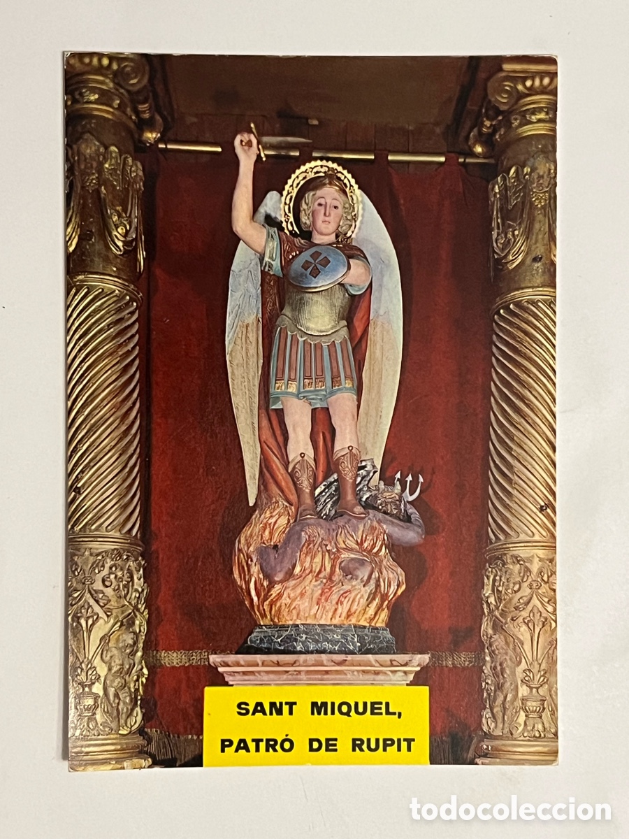 Postales: RUPIT (Barcelona) SANT MIQUEL PATRO DE RUPIT. Resumen Historia Parroquial en reverso&hellip; Zerkowitz