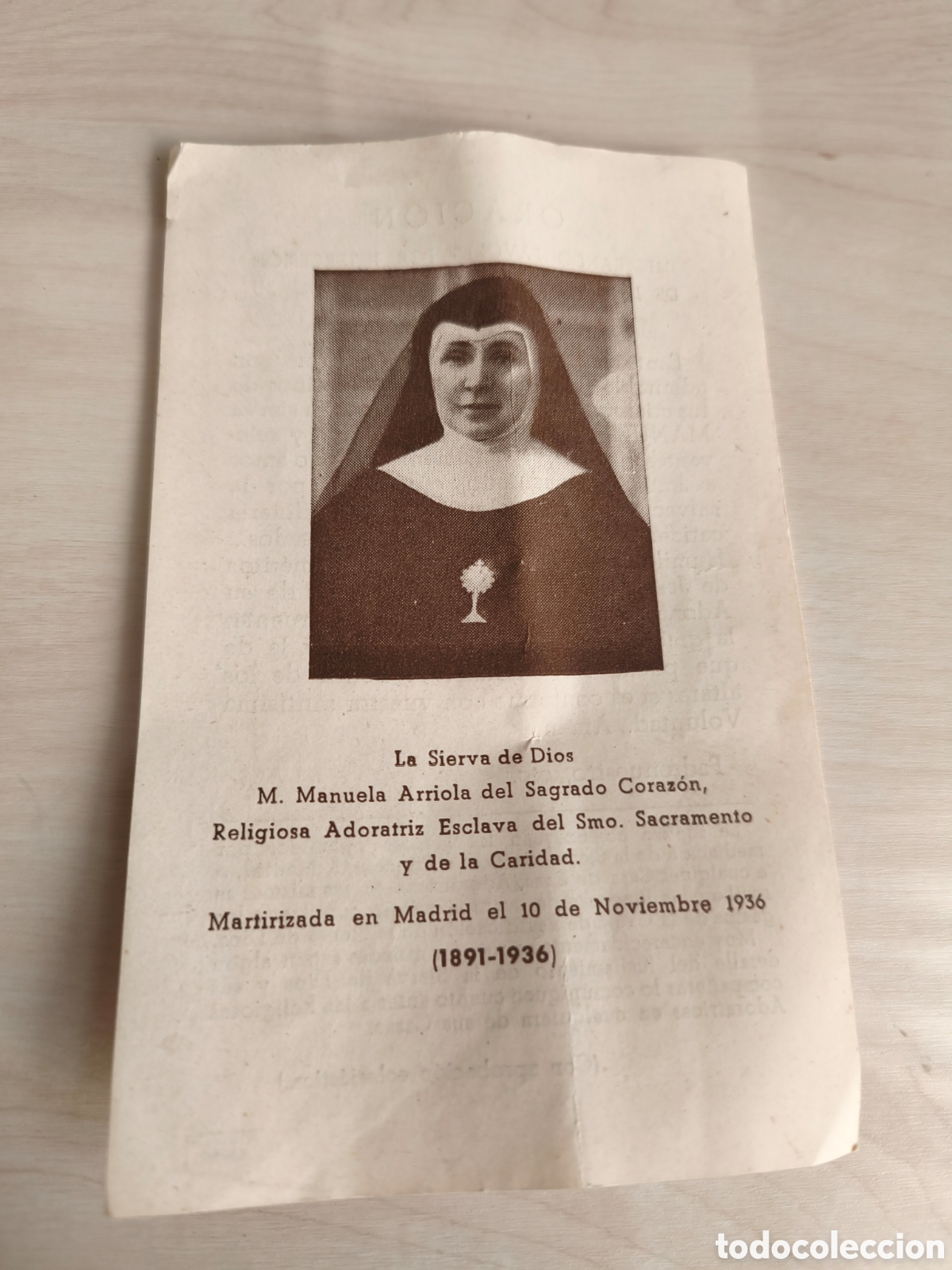 Postales: Manuela Arriola del sagrado Coraz&oacute;n. Martir de la Guerra Civil