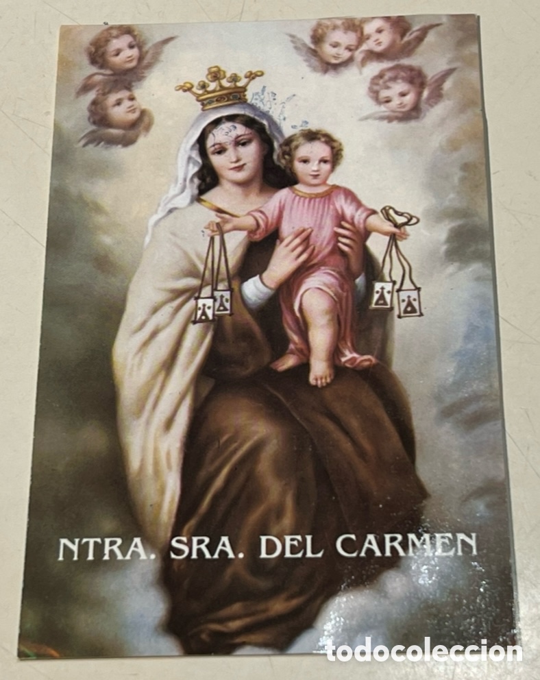 Postales: Estampa Religiosa. Nuestra Se&ntilde;ora del Carmen. Recuerdo delas Hijas de Mar&iacute;a. Ribera De Molina 1991.