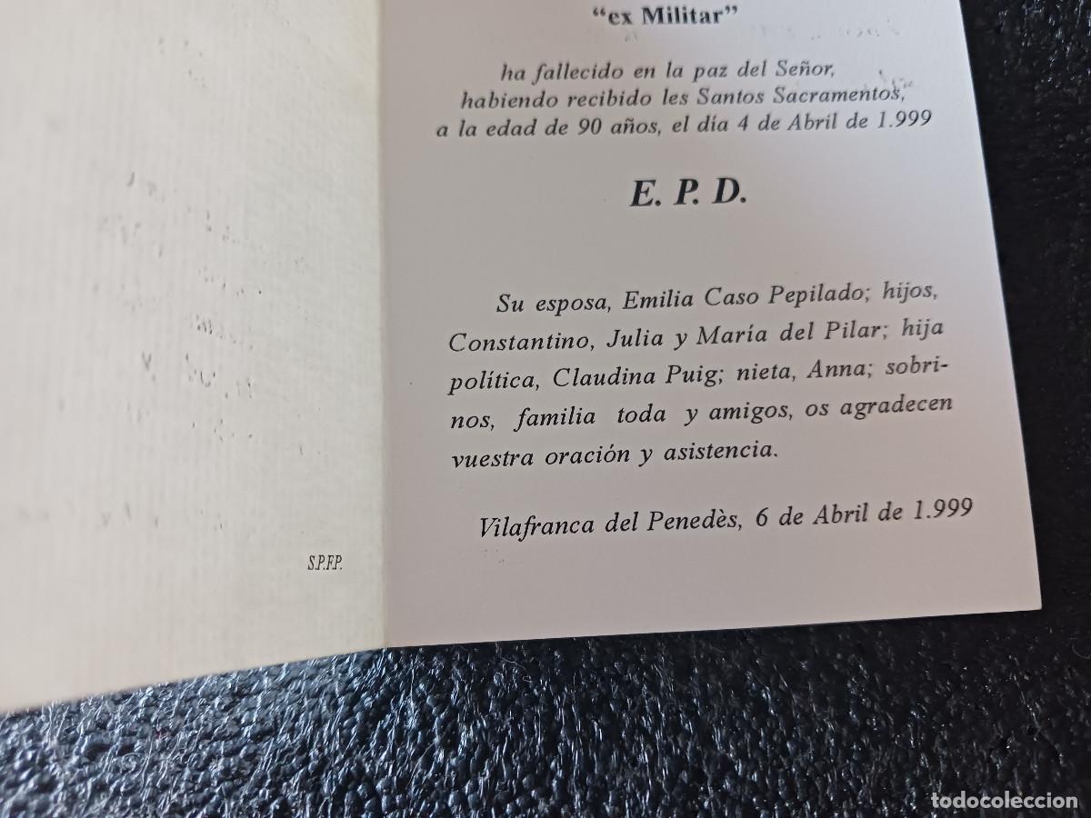 Postales: recordatorio de defuncion de ex militar, vilafranca del penedes