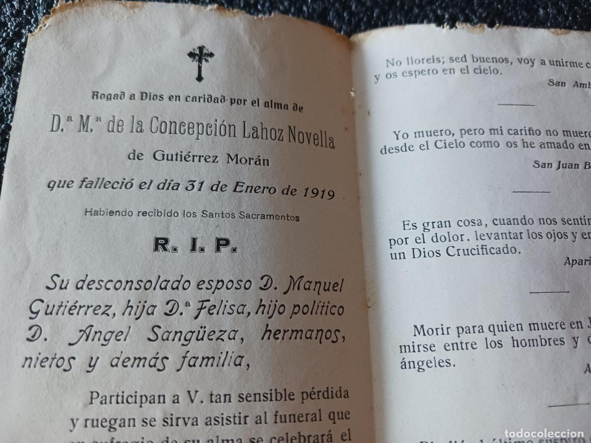 Postales: record. de defuncion en catadau, esposa de soldado en cuba, 1919, fiebre amarilla, leer descripcion