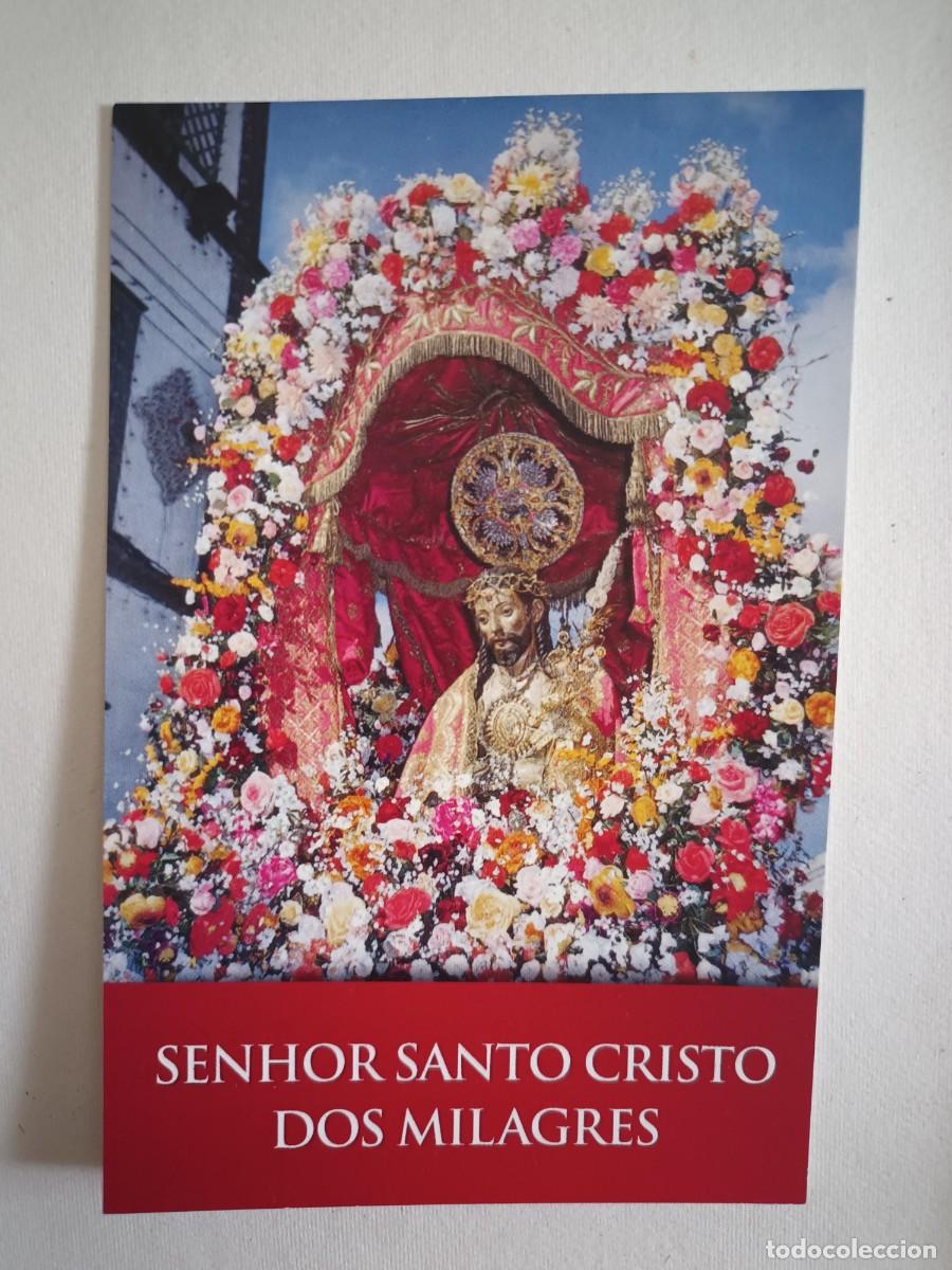 Postales: ESTAMPA SENHOR SANTO CRISTO DOS MILAGRES. PONTA DELGADA (S. MIGUEL - A&Ccedil;ORES) - ORACION (REVERSO)