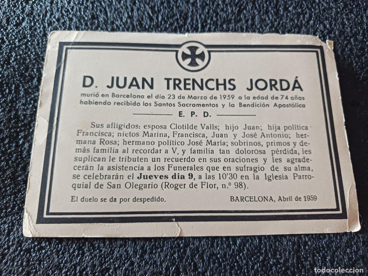 Postales: esquela defuncion -industrial textil de valls 1959