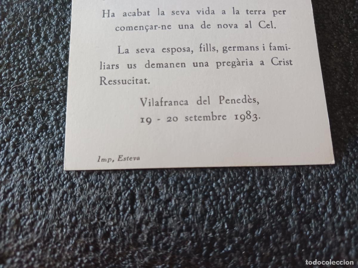Postales: esquela defuncion, en vilafranca del penedes 1983