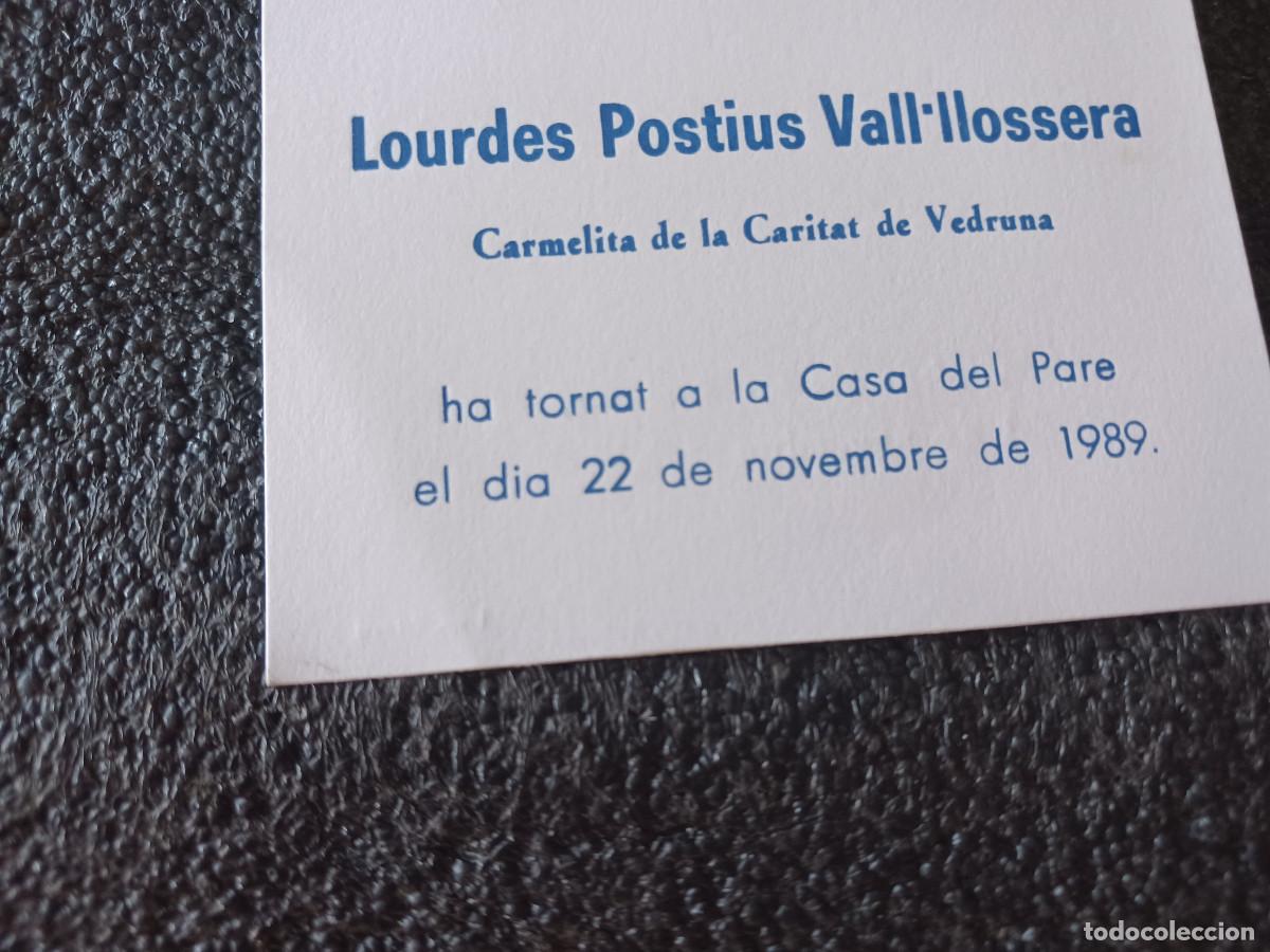 Postales: esquela defuncion,carmelita de la caritat de vedruna, en vilafranca del penedes 1989