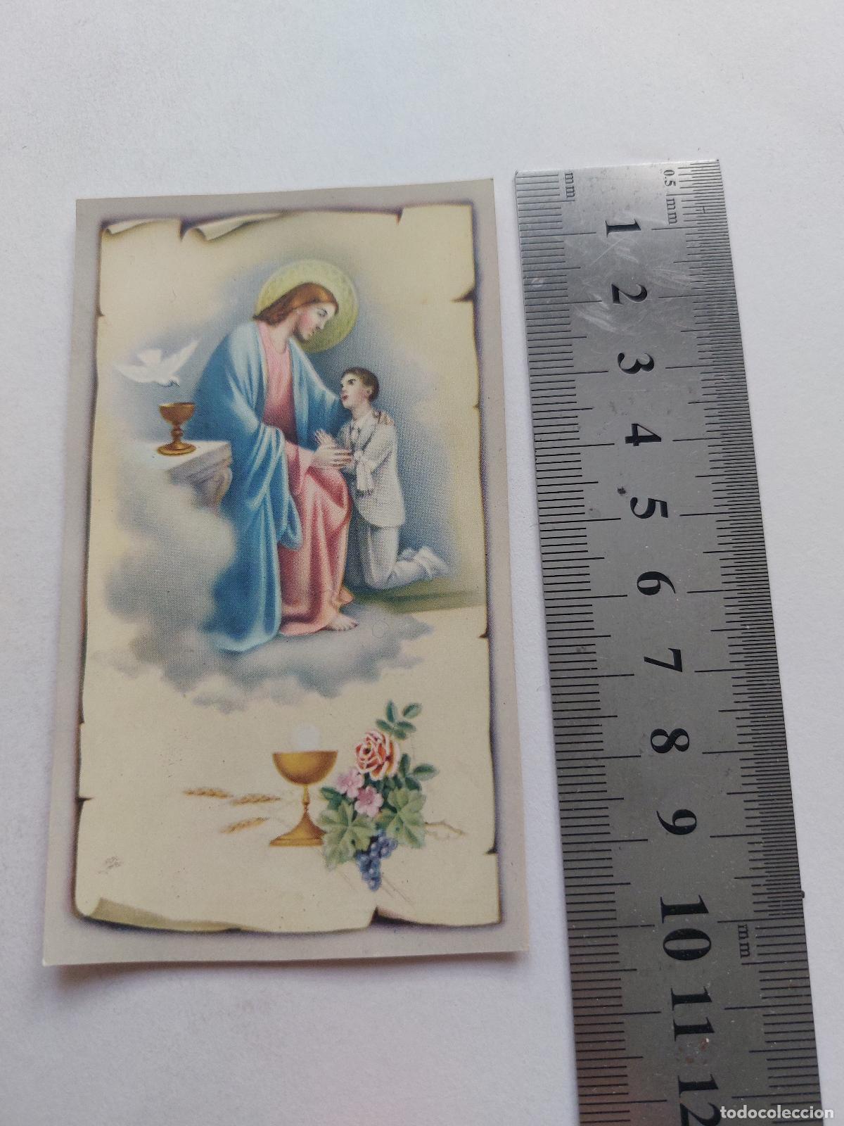 Cartes Postales: Estampa de Primera Comuni&oacute;n con imagen de Jes&uacute;s y ni&ntilde;o