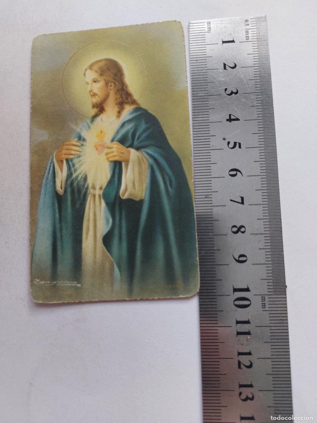 Cartes Postales: Estampa religiosa con imagen del Sagrado Coraz&oacute;n de Jes&uacute;s