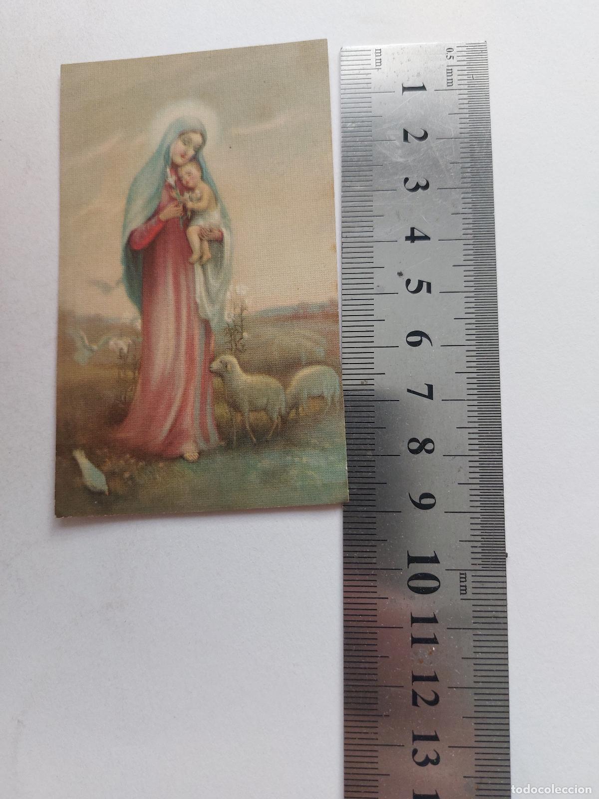 Cartes Postales: Estampa religiosa de la Virgen Mar&iacute;a con el ni&ntilde;o Jes&uacute;s