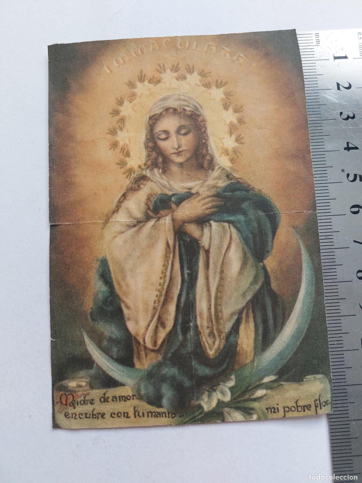 Postales: Estampa de la Inmaculada Concepci&oacute;n con oraci&oacute;n