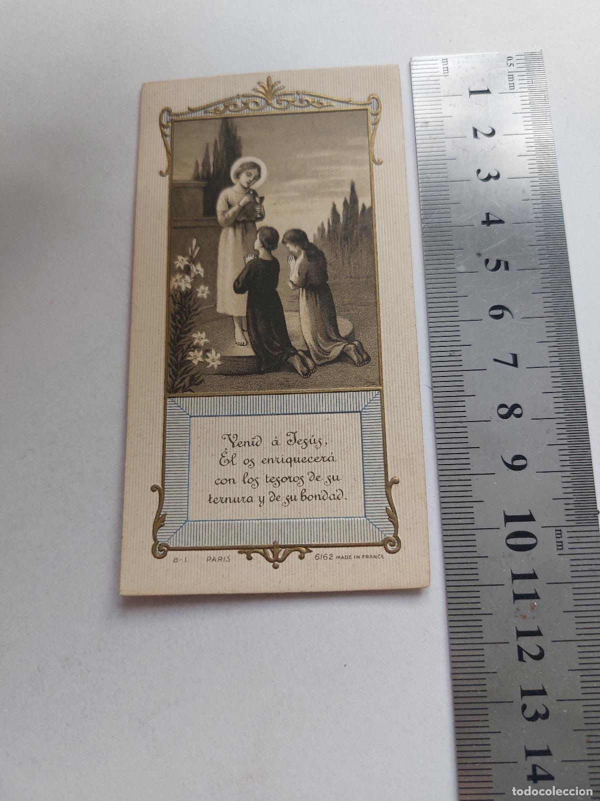 Postales: Estampa religiosa con imagen de Jes&uacute;s y ni&ntilde;os, editada en Par&iacute;s