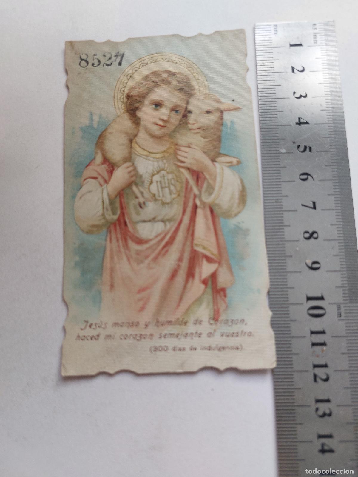 Postales: Estampa religiosa de Jes&uacute;s como el Buen Pastor