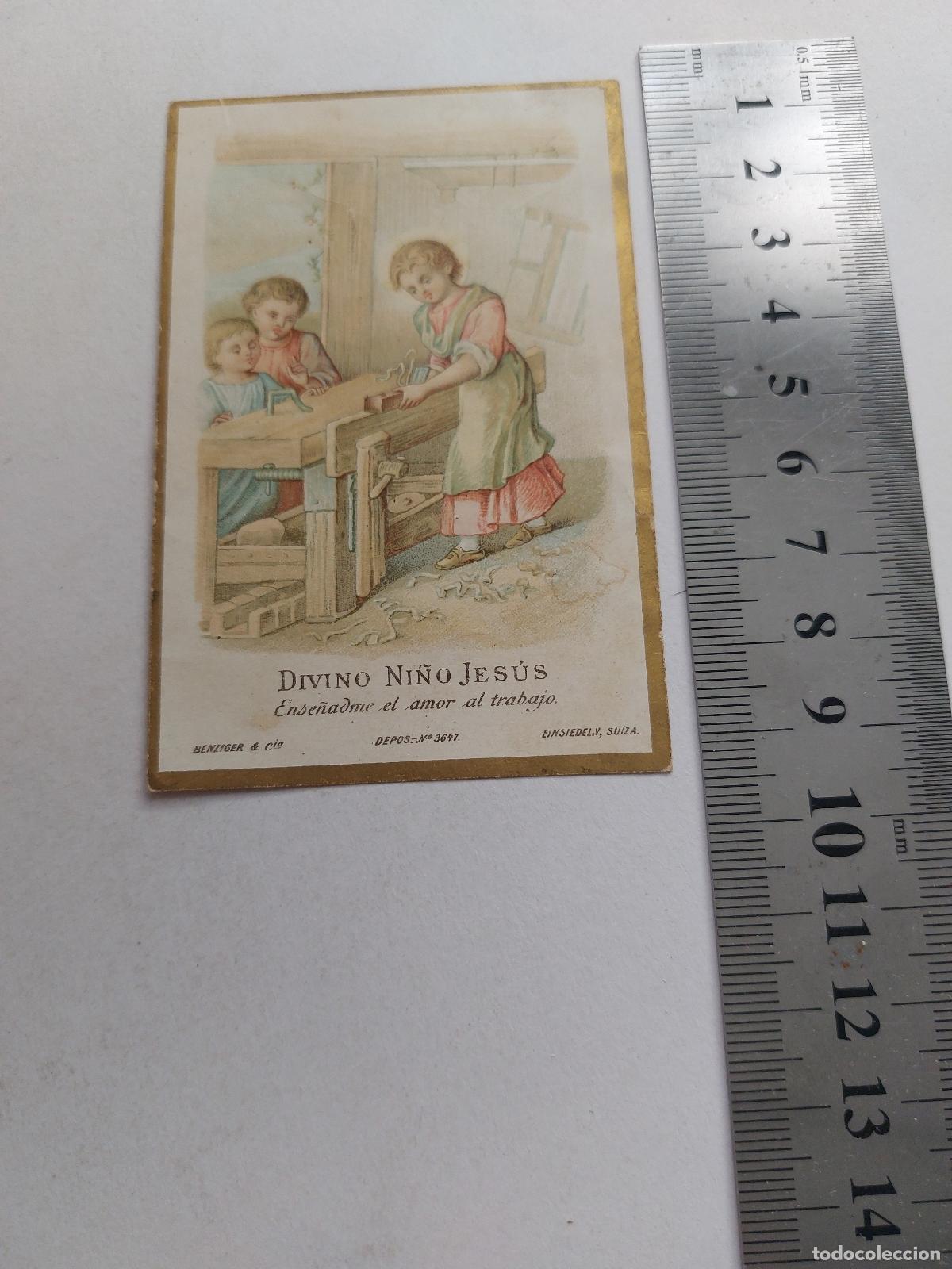 Postales: Estampa religiosa del Divino Ni&ntilde;o Jes&uacute;s trabajando