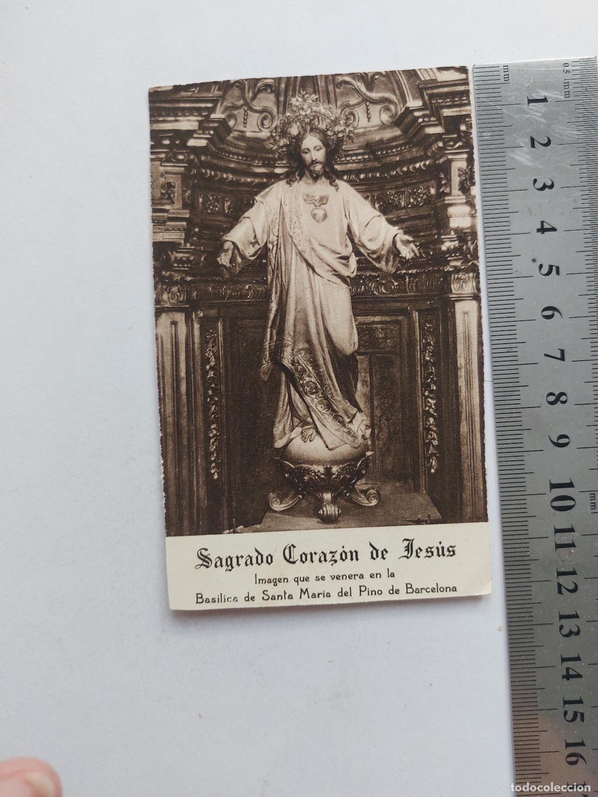 Postales: Estampa del Sagrado Coraz&oacute;n de Jes&uacute;s, Bas&iacute;lica de Santa Mar&iacute;a del Pino, Barcelona