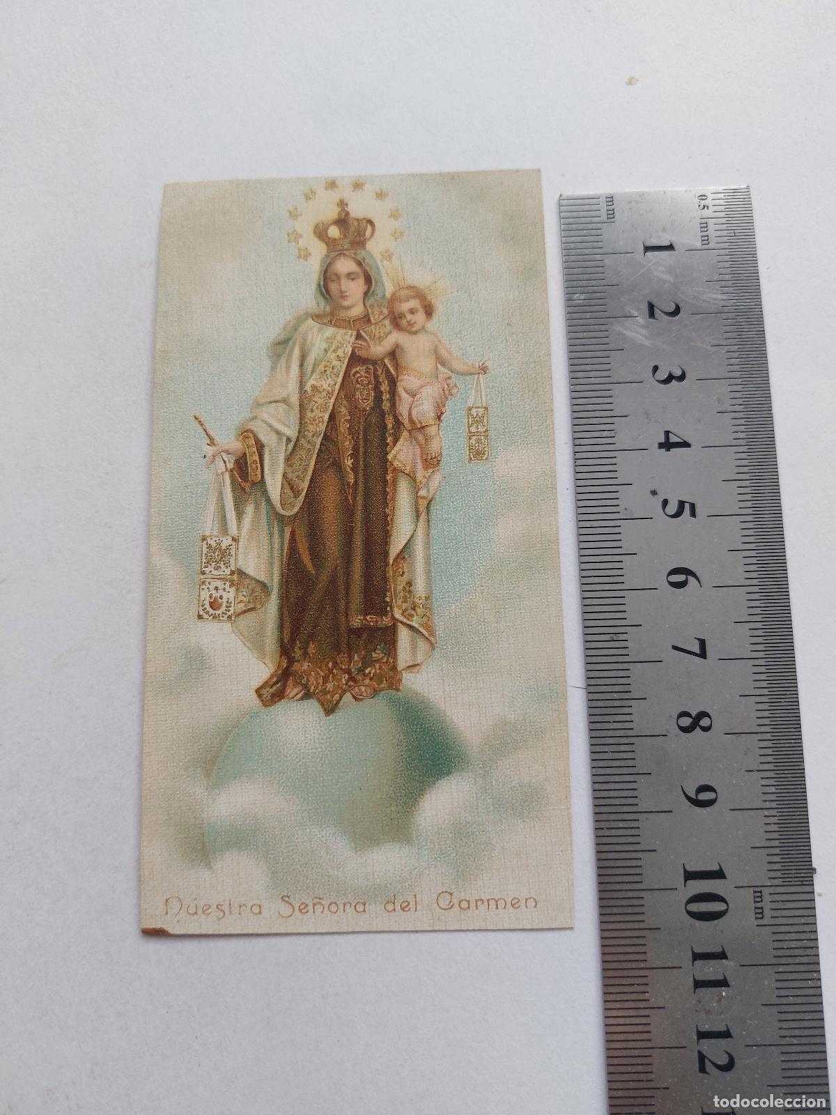 Postales: Estampa religiosa de Nuestra Se&ntilde;ora del Carmen