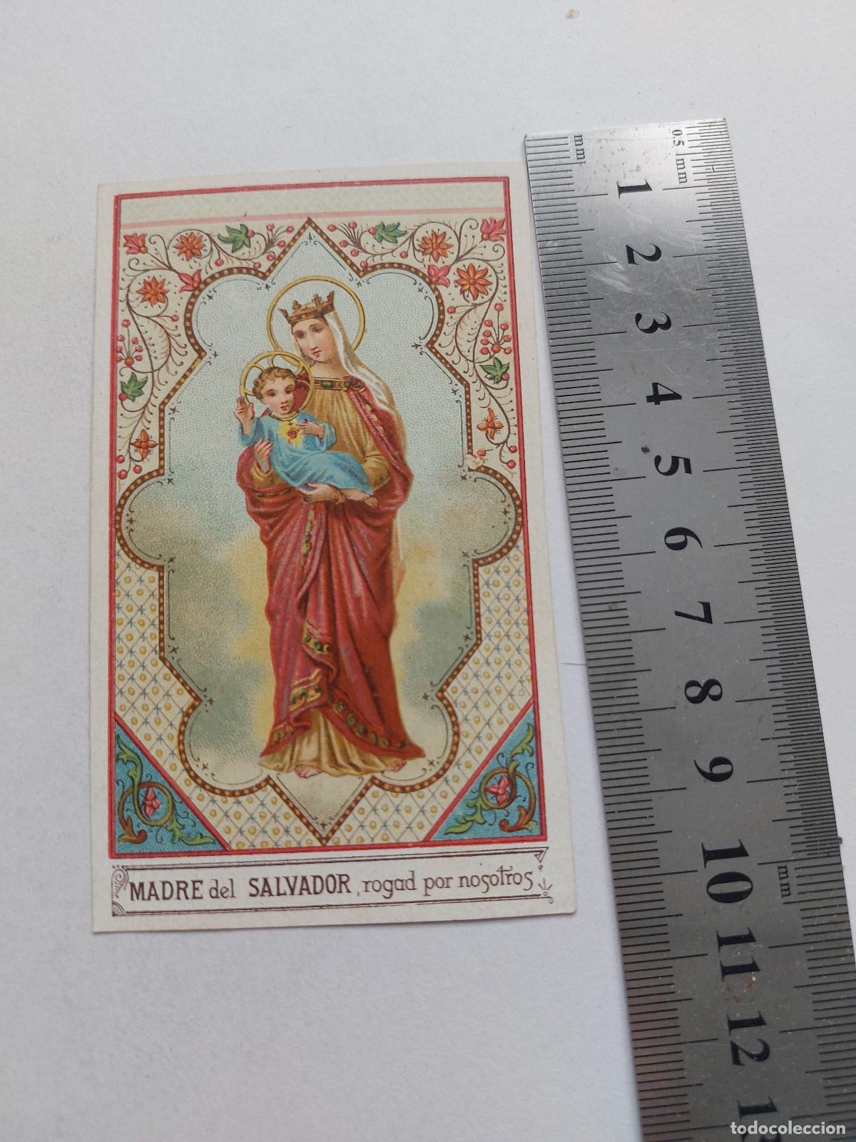 Postales: Estampa de estampa religiosa con la imagen de la Virgen y el Ni&ntilde;o Jes&uacute;s