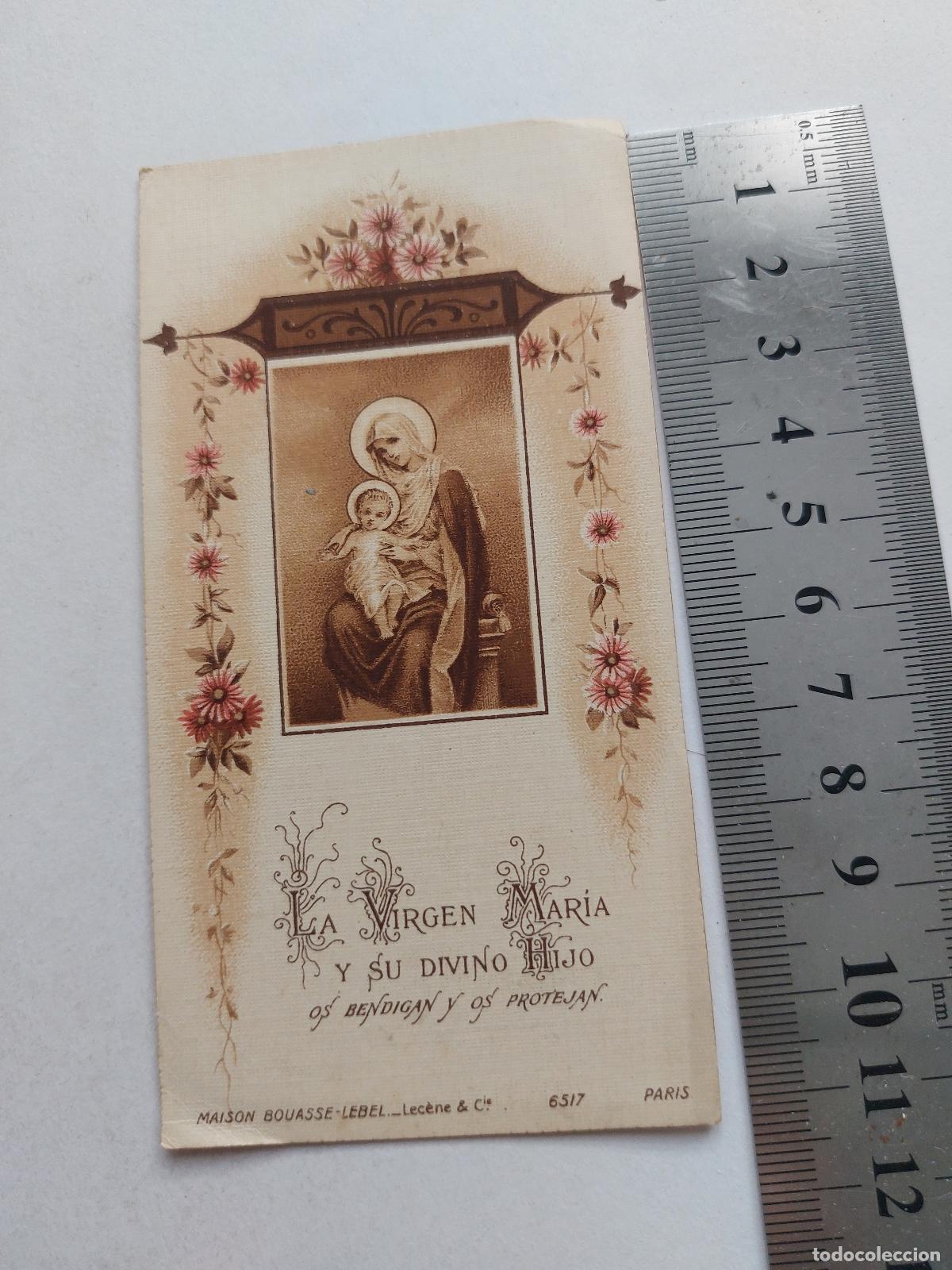 Postales: Estampa religiosa de la Virgen Mar&iacute;a y su Divino Hijo