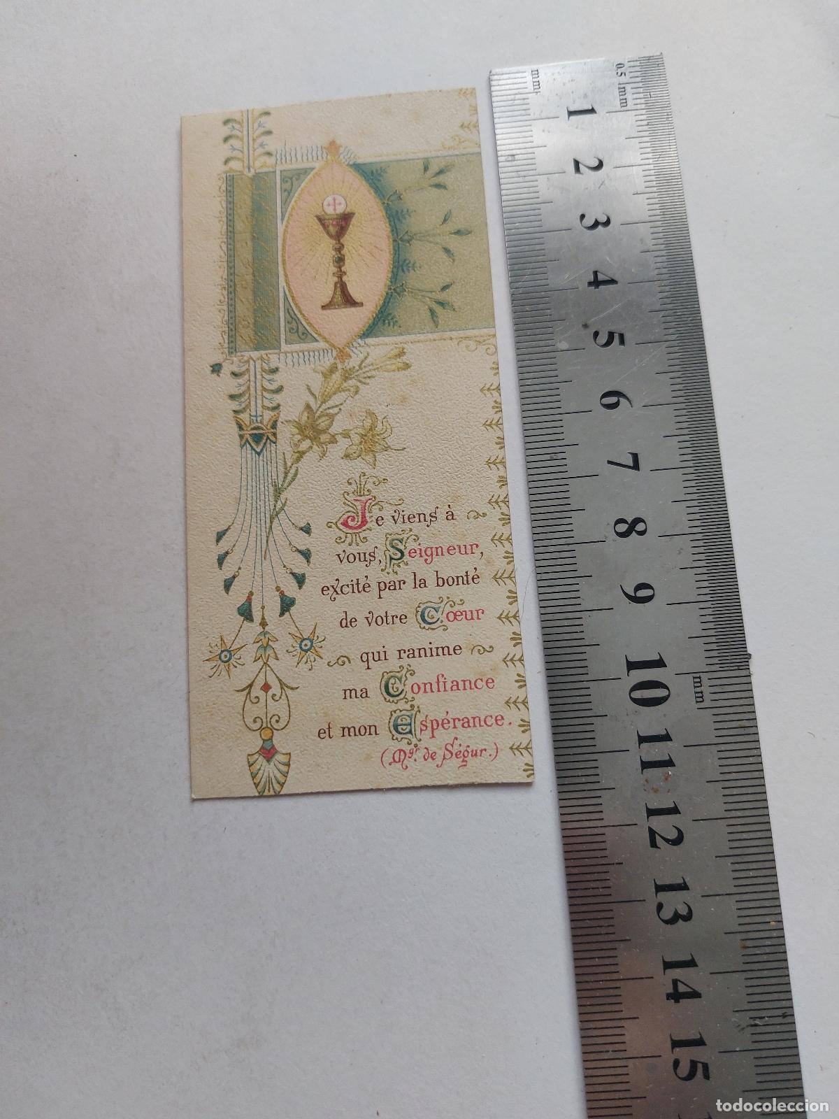 Postales: Estampa religiosa de primera comunion con oracion francesa