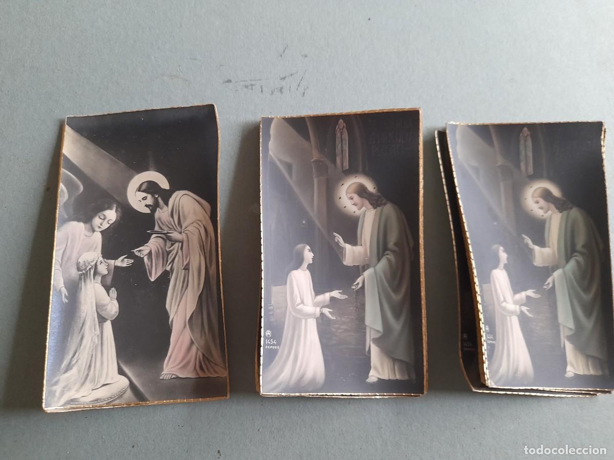 Postales: lote aproximadamente 40 estampas iguales, canto dorado, sin usar, reverso en blanco 6x10cm aprox