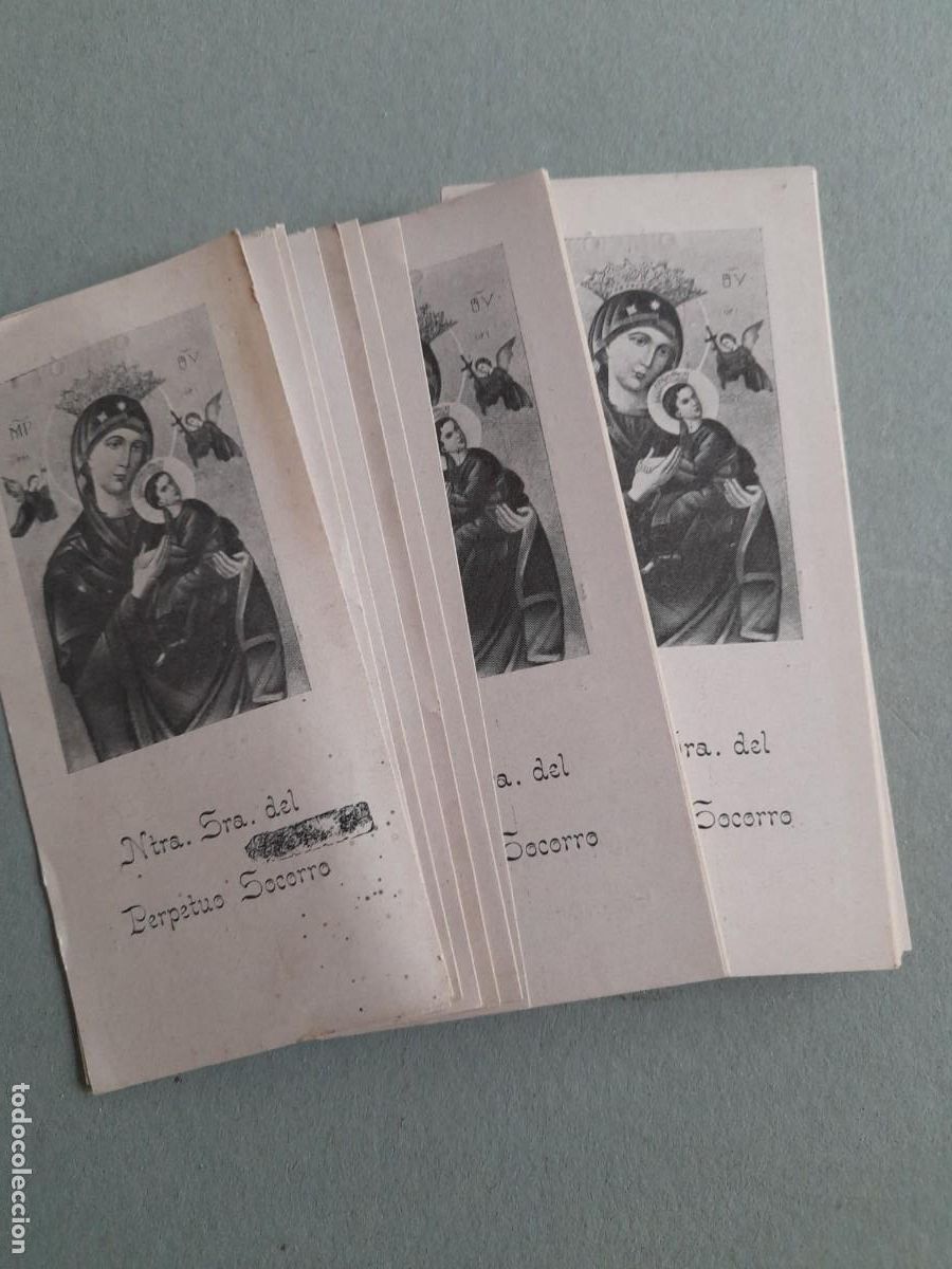 Postales: lote aproximadamente 70 estampas iguales, ntra sra del perpetuo socorro 5x11cm aprox