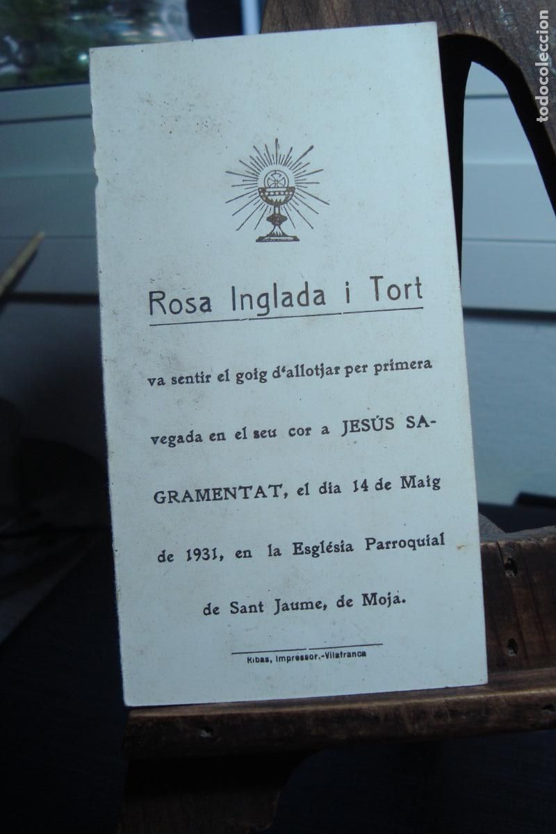 Postales: RECUERDO PRIMERA COMUNION ROSA INGLADA I TORT. MOJA OLERDOLA BARCELONA 1931