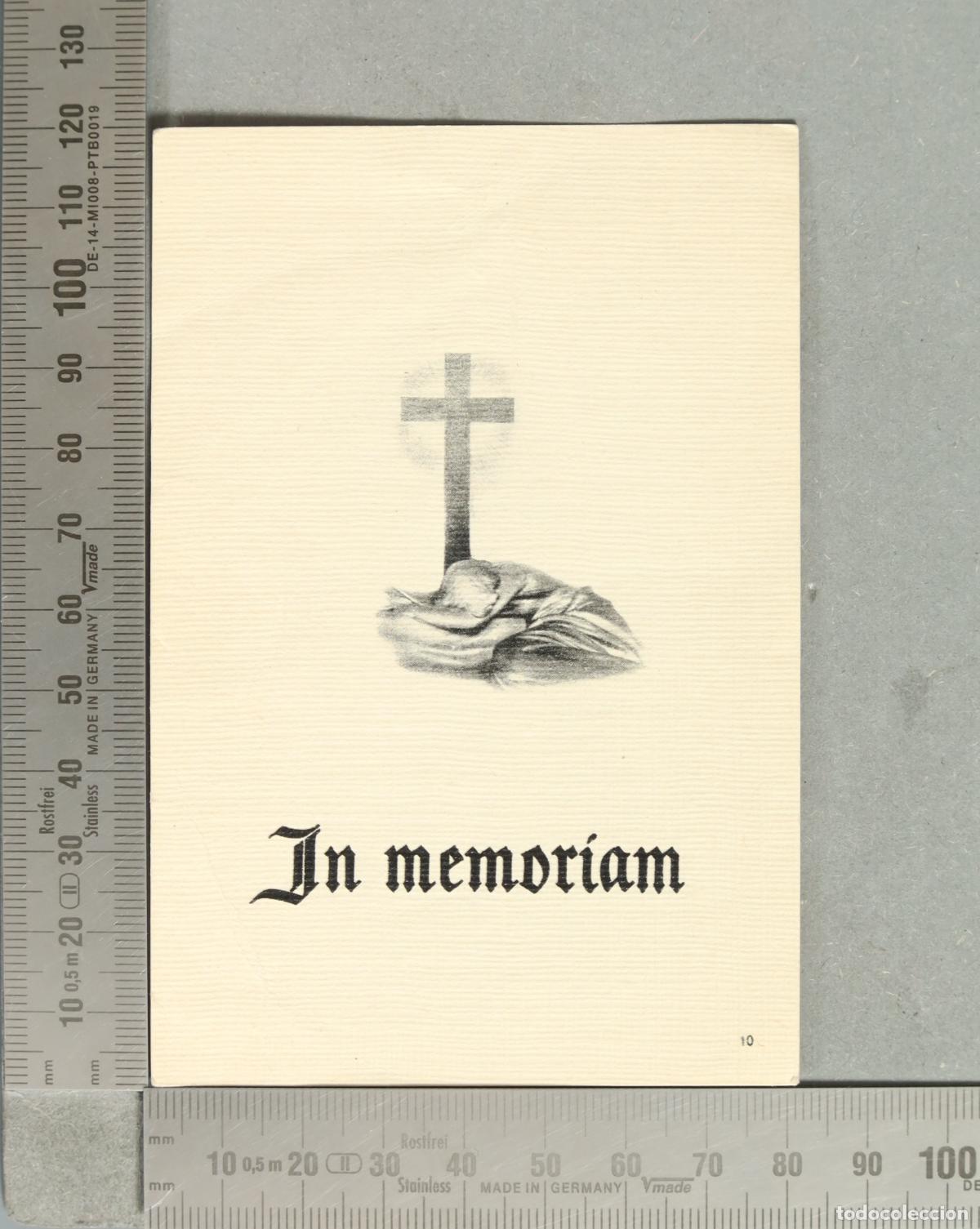Postales: ESQUELA. In memoriam - Cruz y sudario - EX ADMINISTRADOR DE RENTAS PUBLICAS