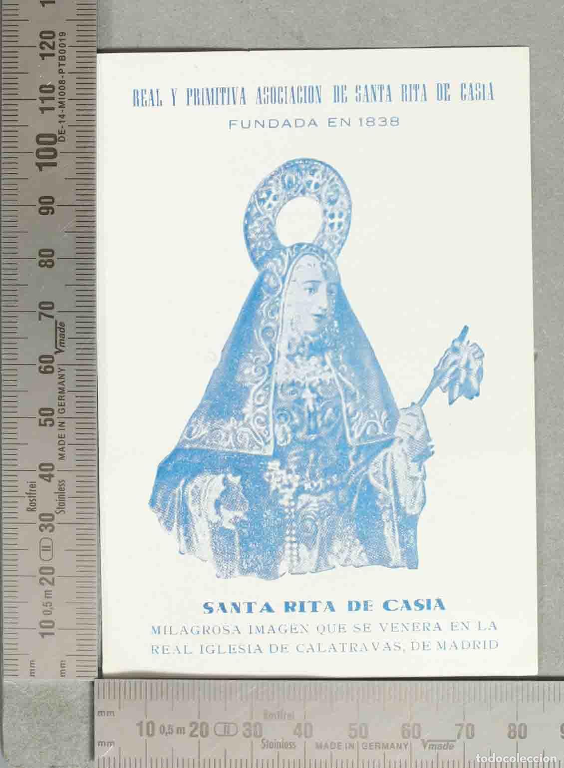 Postales: ESTAMPA. Real y Primitiva Asociaci&oacute;n de Santa Rita de Casia - Fundada en 1838 - Milagrosa imagen que