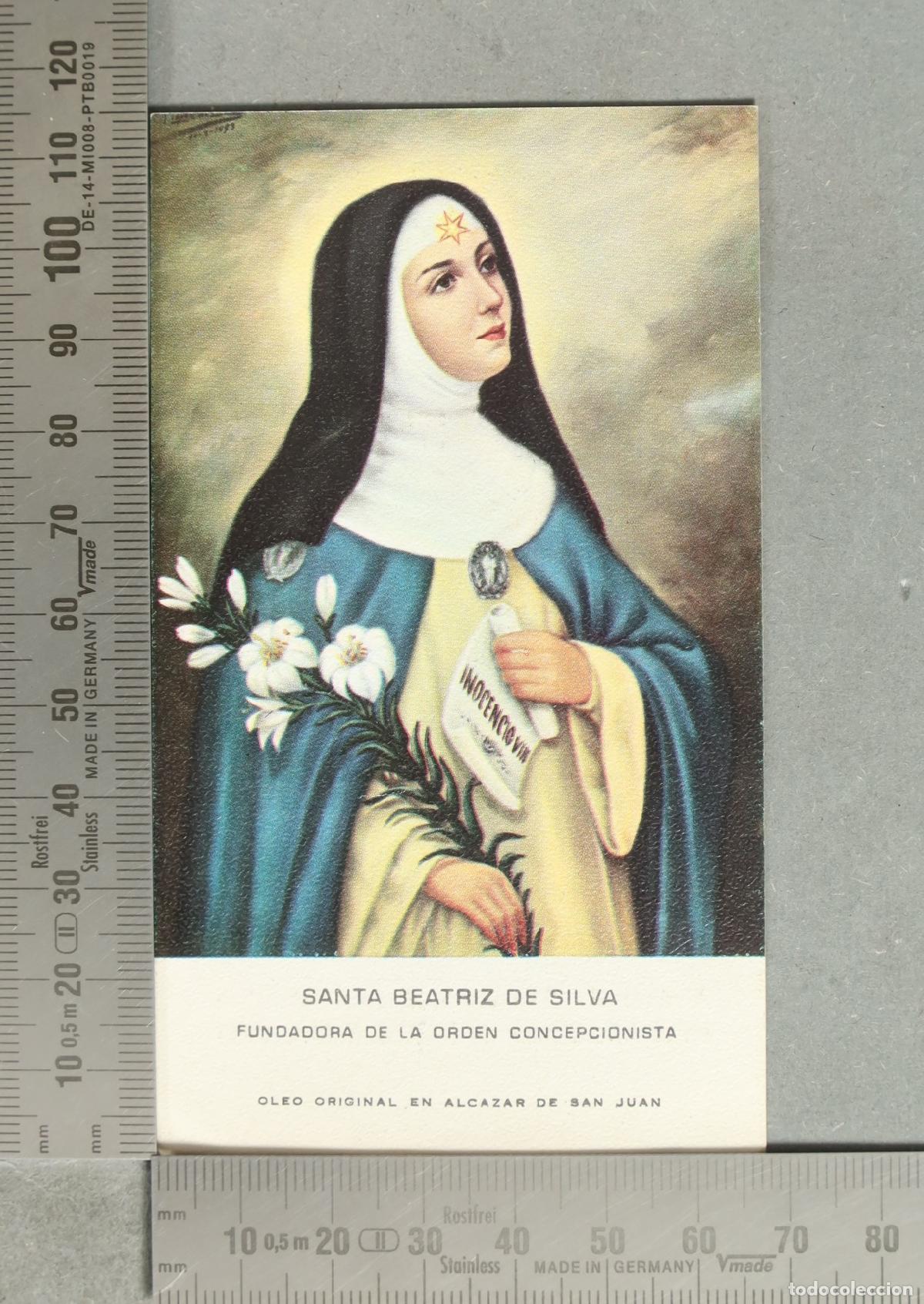 Postales: ESTAMPA. Santa Beatriz de Silva - Fundadora de la Orden Concepcionista - San Juan. PROFESION VOTOS.