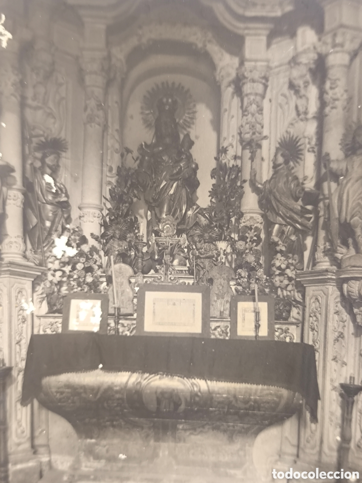 Postales: RETABLO BARROCO ALTAR MAYOR POSTAL FOTOGR&Aacute;FICA FOTOGRAF&Iacute;A ESPA&Ntilde;A SIN IDENTIFICAR C. 1930
