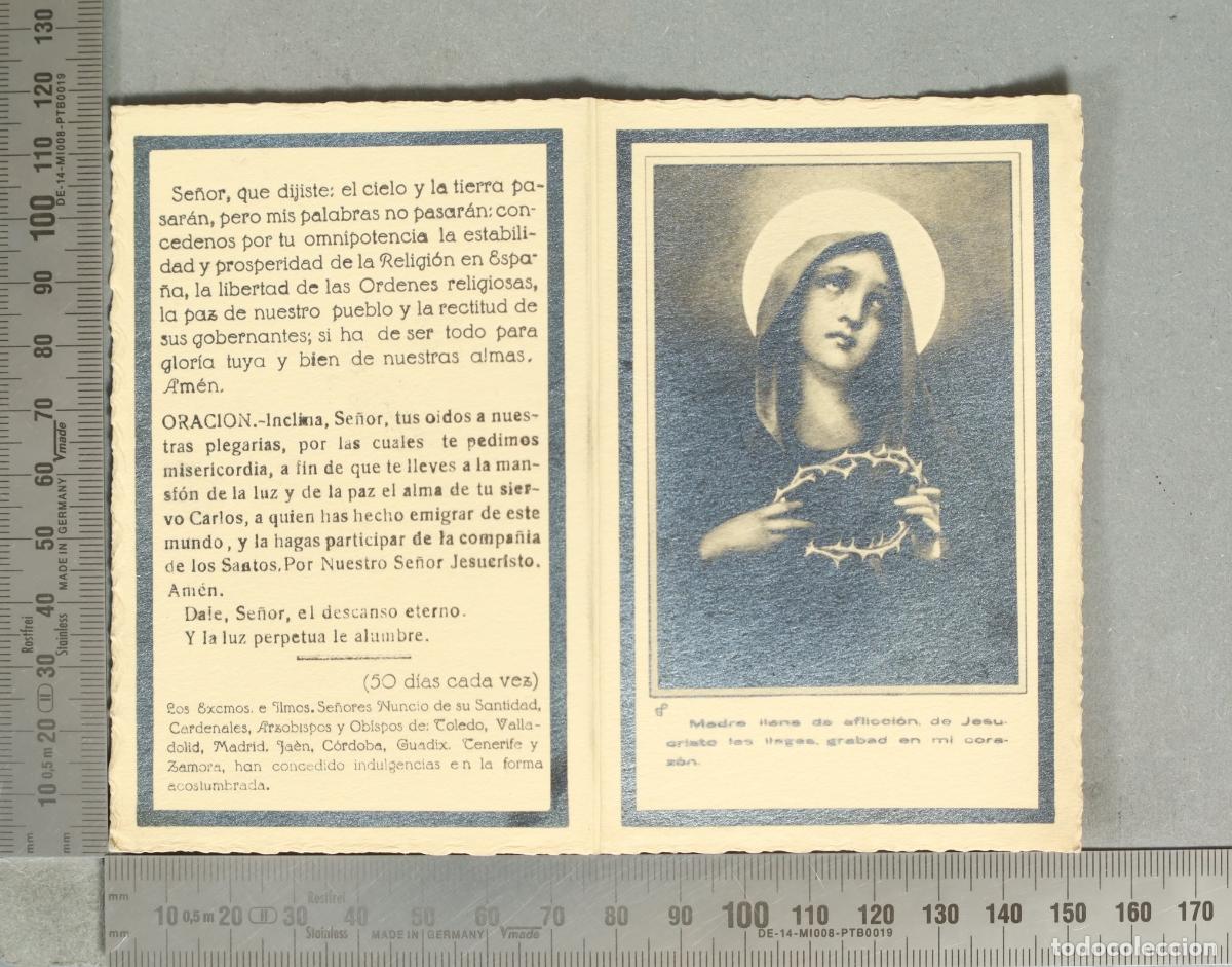 Postales: ESQUELA. CARLOS GARCIA DE ZU&Ntilde;IGA Y LOPEZ. ALCALDE DE VILLACARRILLO. 1934