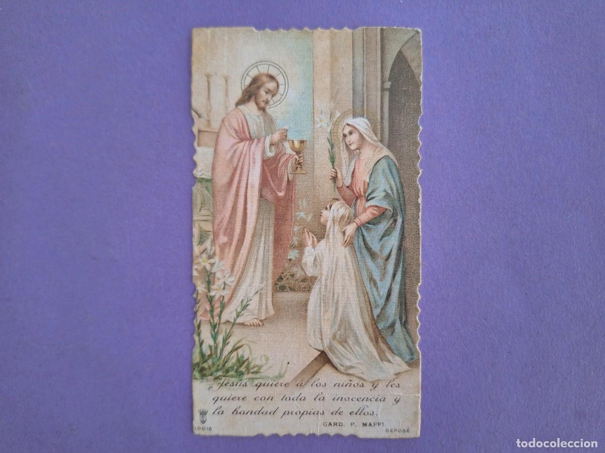 Postcards: ESTAMPA POSTAL TROQUELADA RECUERDO COMUNION A&Ntilde;O 1924 E 59