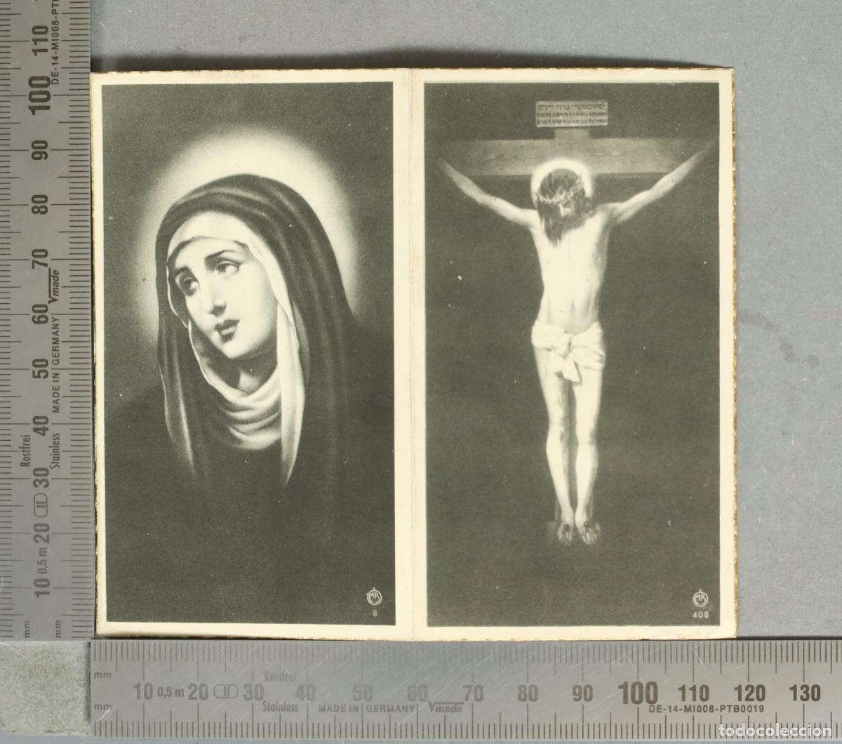 Postkarten: ESQUELA. Virgen Dolorosa y Jesucristo crucificado. HOMBRE 1949