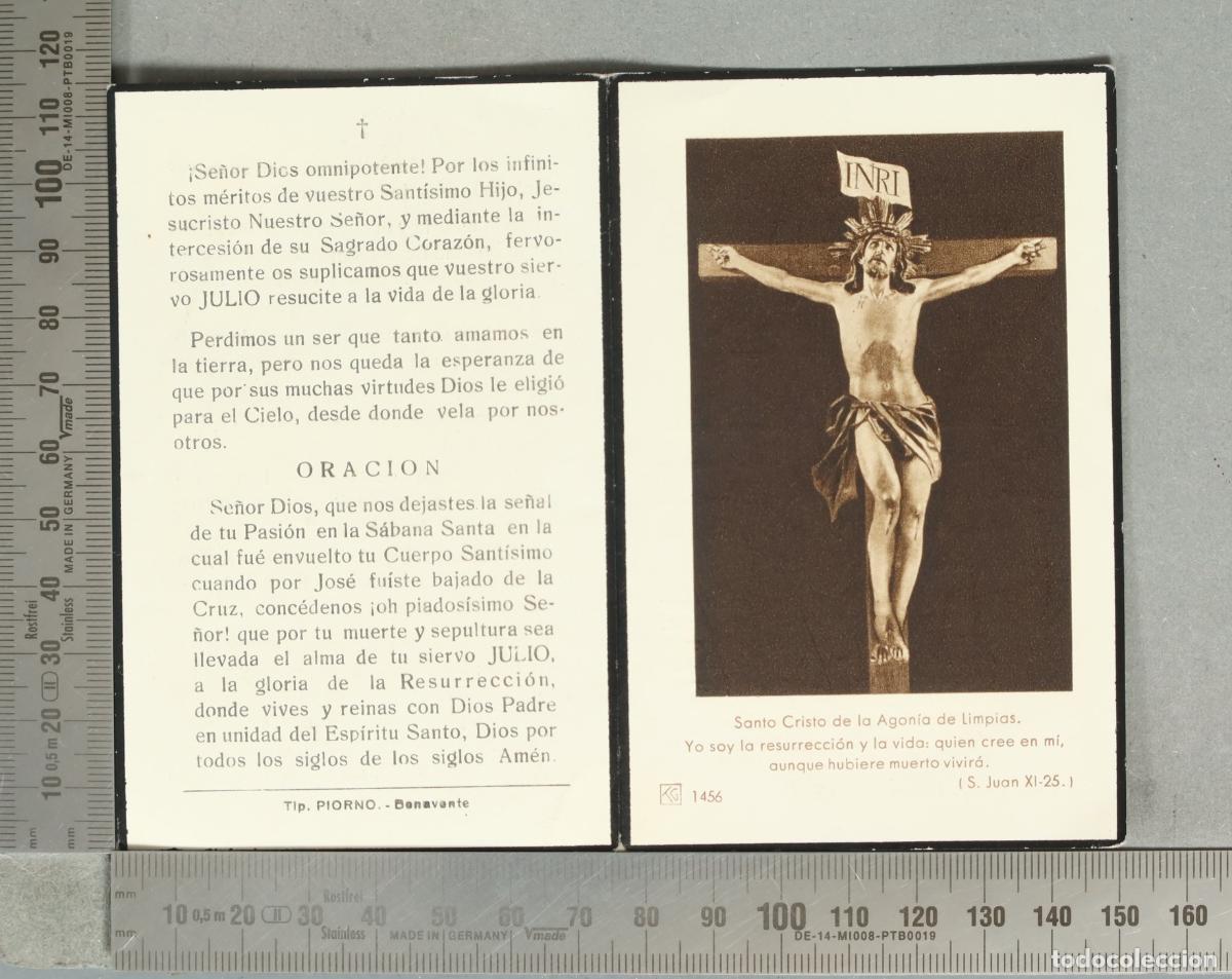 Postkarten: ESQUELA. Santo Cristo de la Agon&iacute;a de Limpias - JULIO RODRIGUEZ GUERRA EX DIPUTADO A CORTES MADRID