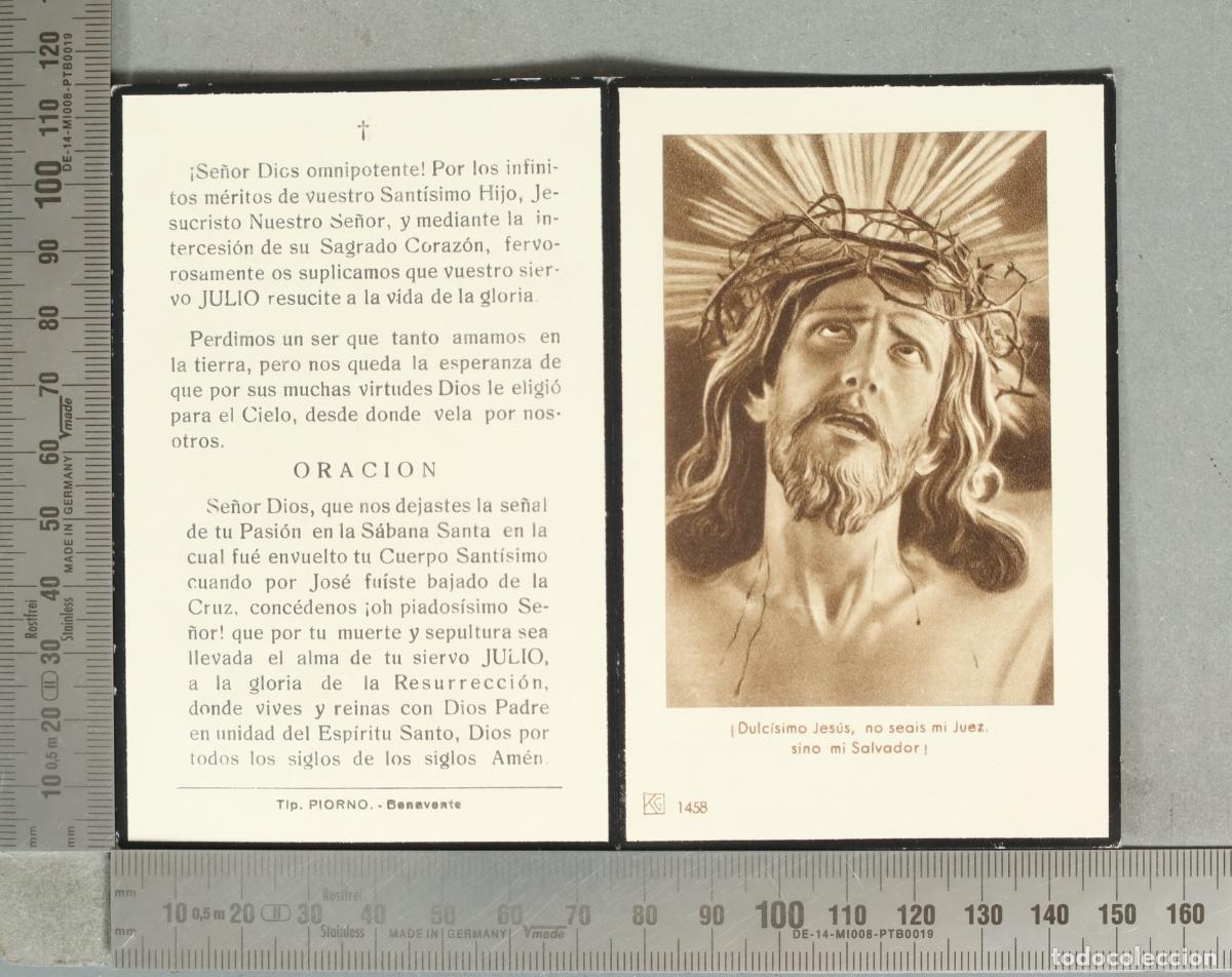 Postales: ESQUELA. Dulc&iacute;simo Jes&uacute;s, no se&aacute;is mi Juez, sino mi Salvador - JULIO RODRIGUEZ GUERRA. 1942 EX