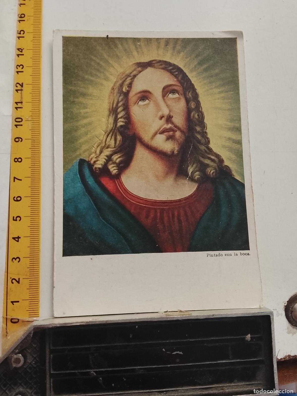 Postales: ESTAMPA RELIGIOSA POSTAL CRISTO PINTADO CON LA BOCA
