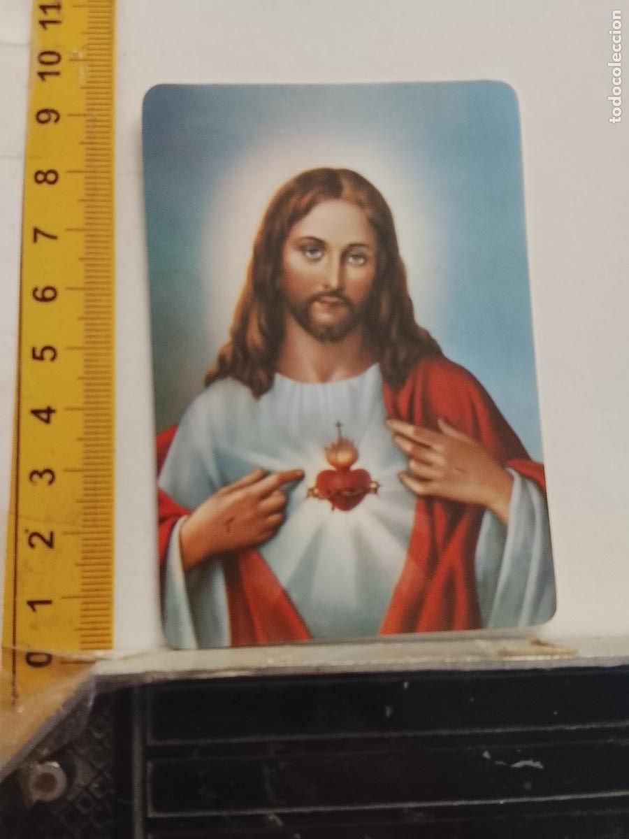 Postales: ESTAMPA RELIGIOSA CALENDARIO CRISTO SAGRADO CORACION DE JESUS 1986