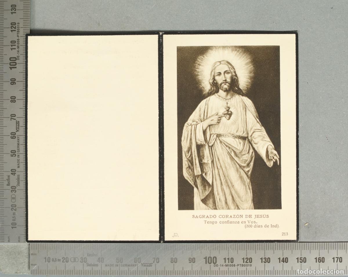 Postales: ESQUELA. Sagrado Coraz&oacute;n de Jes&uacute;s - Tengo confianza en Vos. MUJER. VIUDA 1940