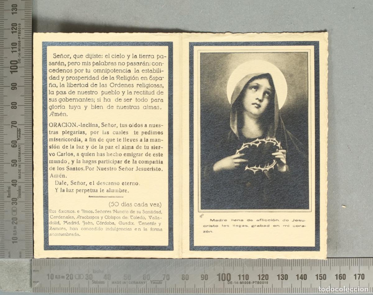 Postales: ESQUELA. CARLOS GARCIA DE ZU&Ntilde;IGA Y LOPEZ. VILLACARRILLO JAEN 1934
